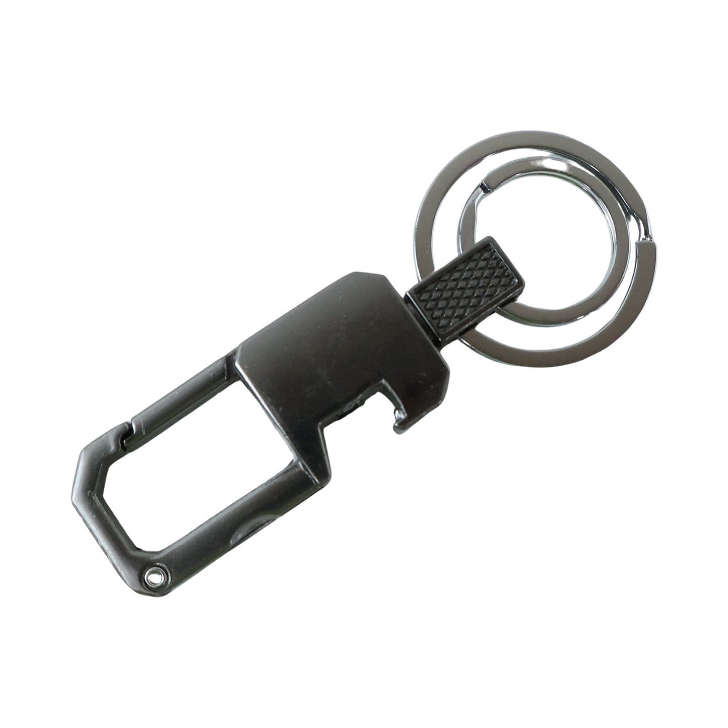 Close-up of rotating swivel metal key organizer
