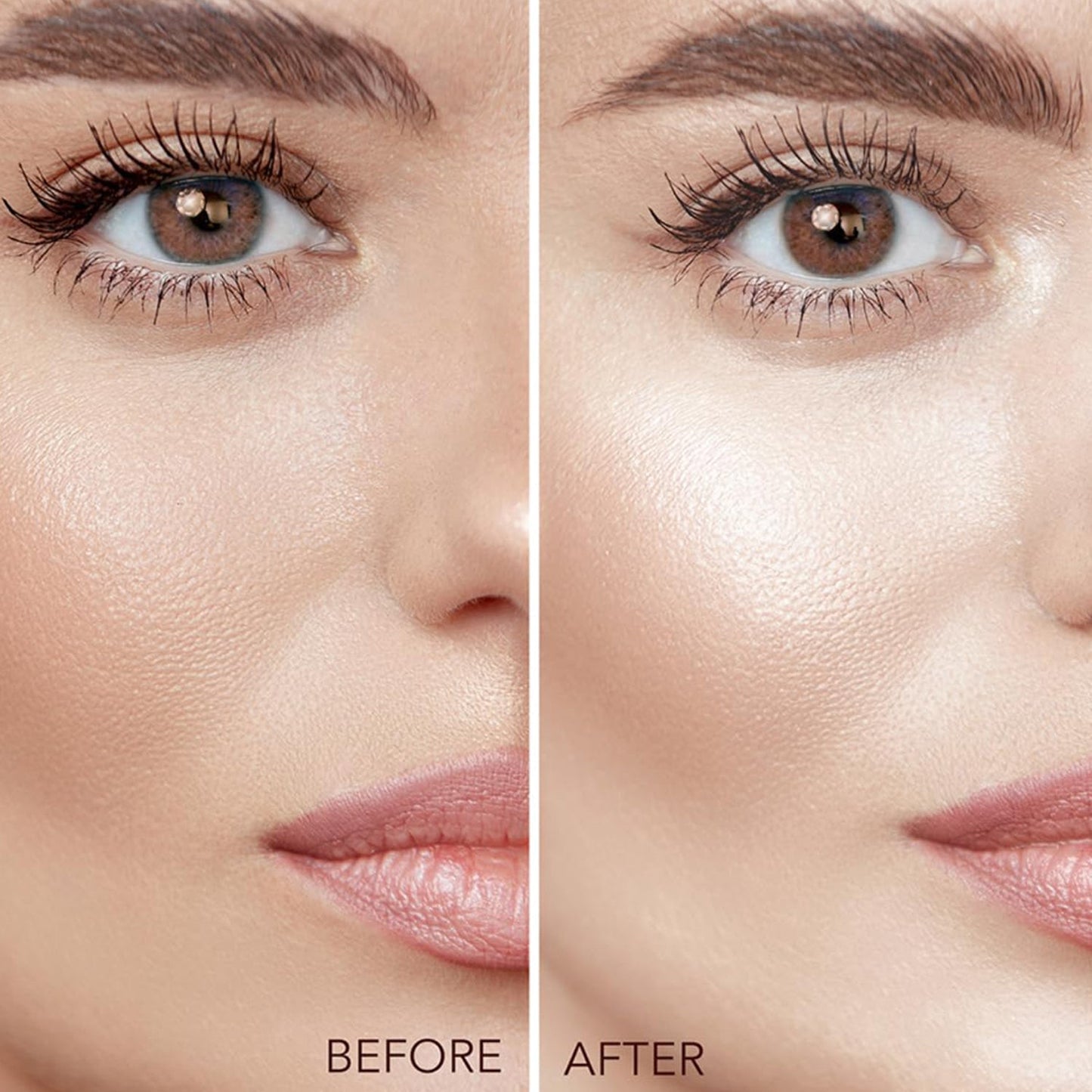 Close-up of shimmering highlighter powder for soft blend finish