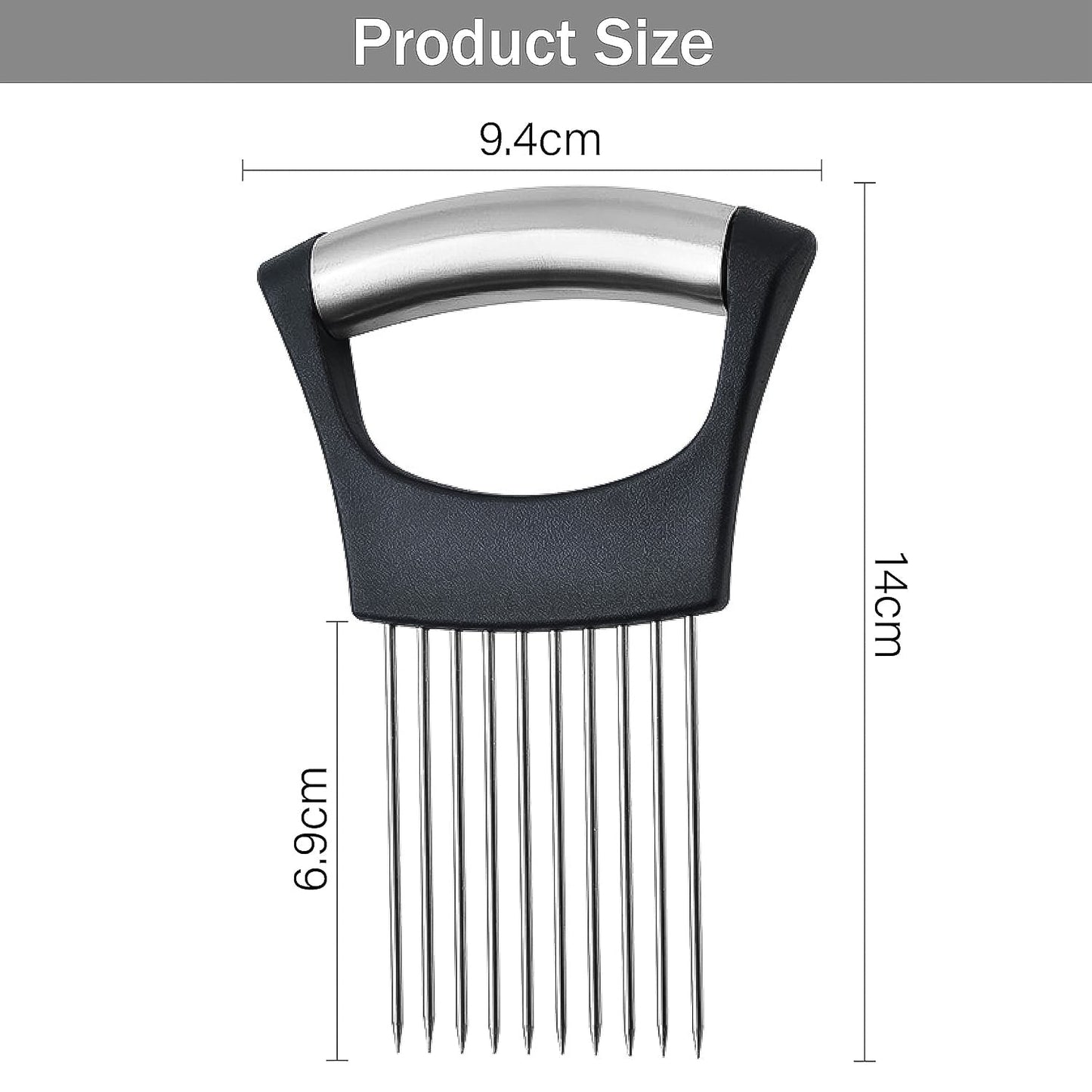 Ergonomic handle vegetable cutting holder for safe slicing