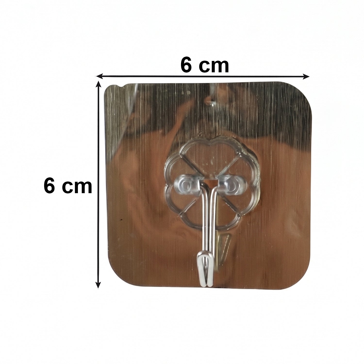 Close-up of adhesive backing on durable wall hook