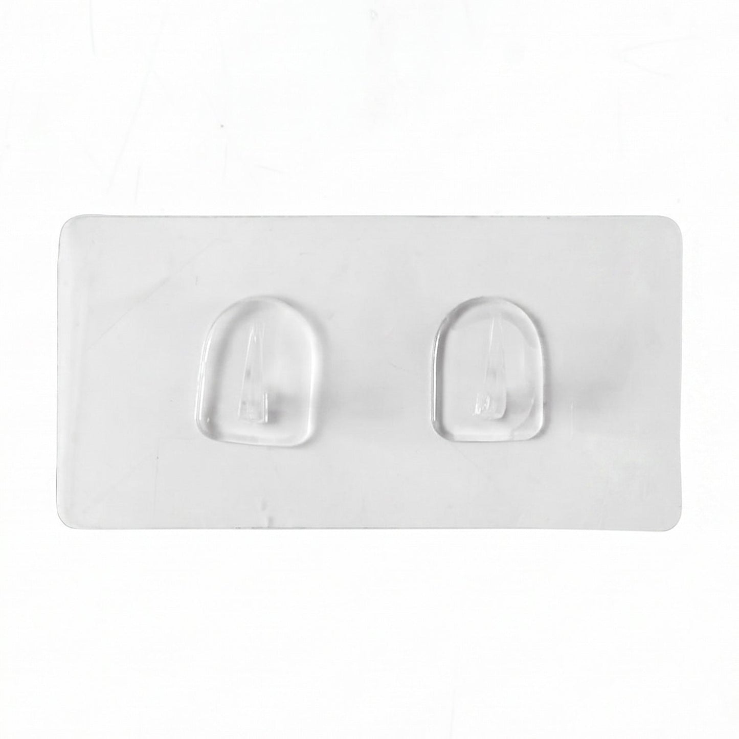 Transparent dual hook adhesive wall mount