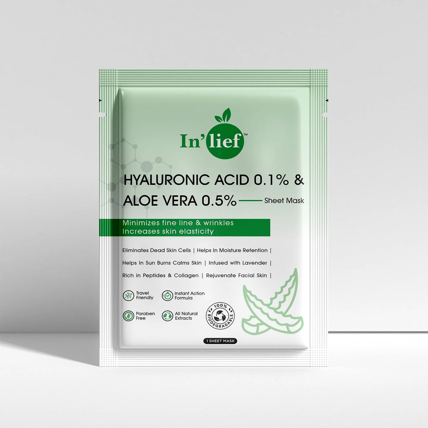 Close-up texture of aloe vera and hyaluronic acid facial mask shine