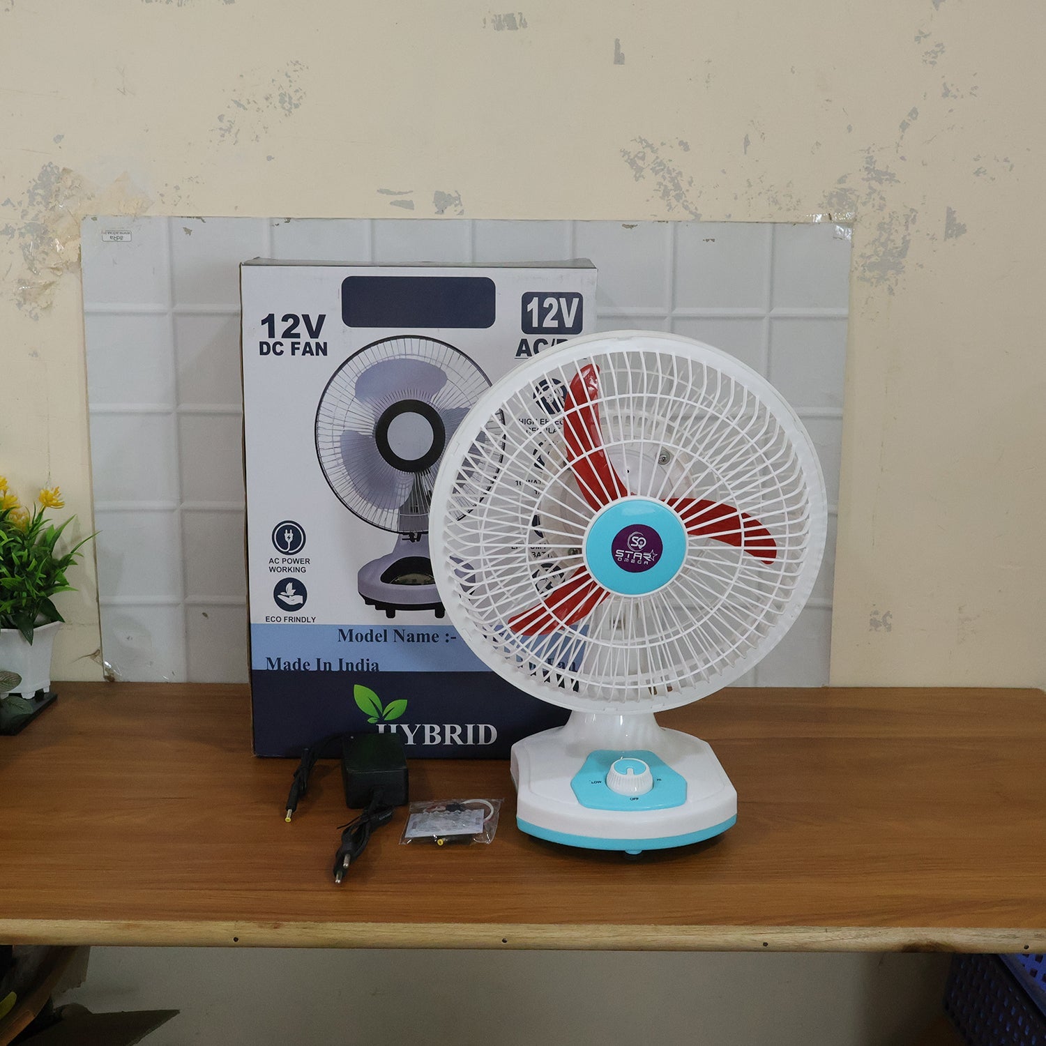 Portable cooling fan with rechargeable battery for travel and home