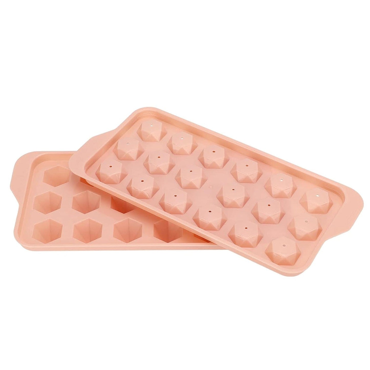 Plastic ice cube tray filled with liquid ready for freezing