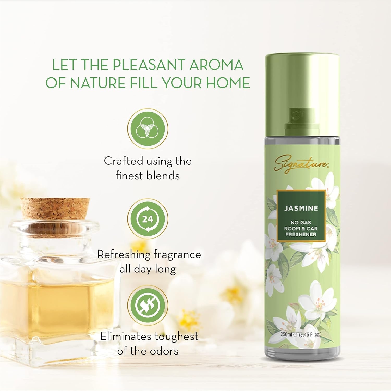 Jasmine deodorizer spray for home & vehicle