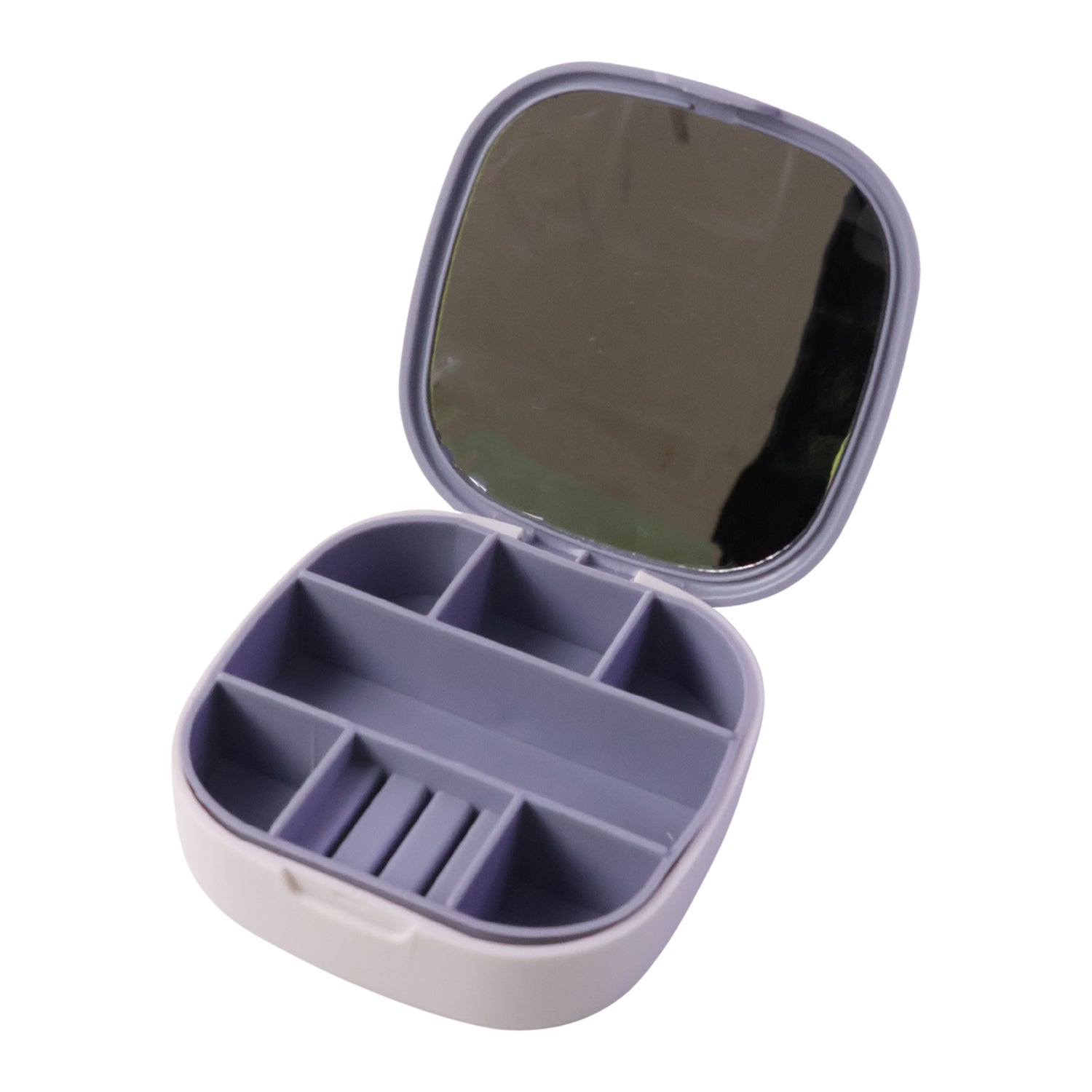 Compact jewelry storage case for rings and earrings