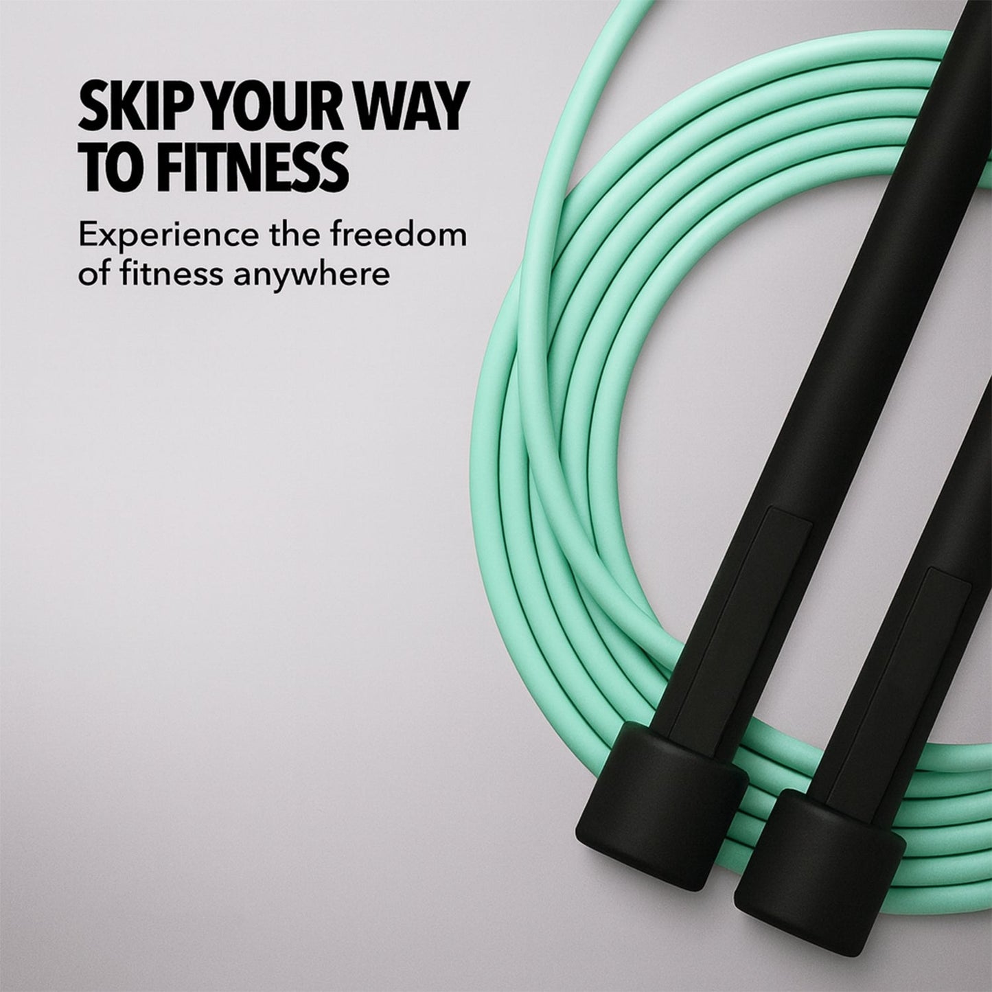 Lightweight skipping rope with foam handles for easy portability