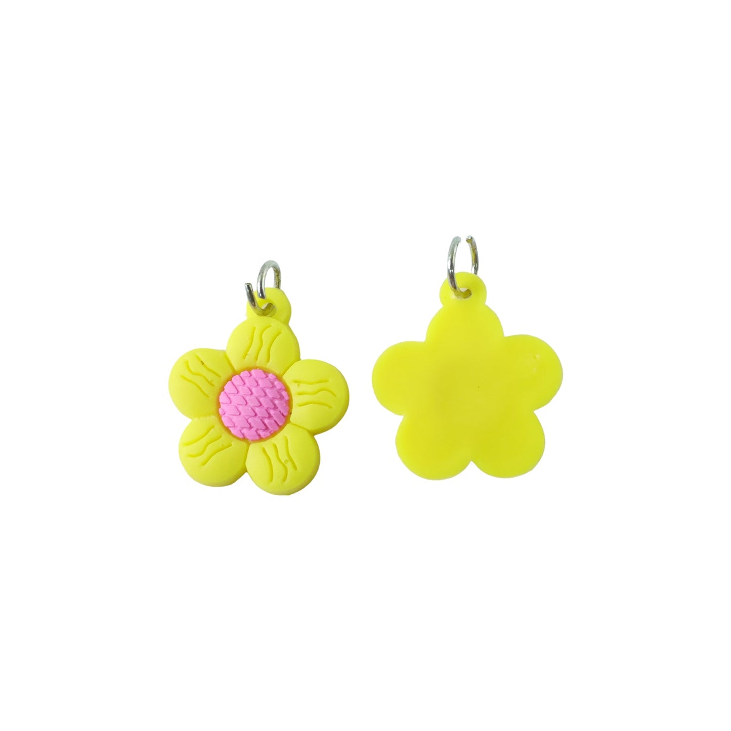 Bright flower-shaped rubber keychain for everyday use