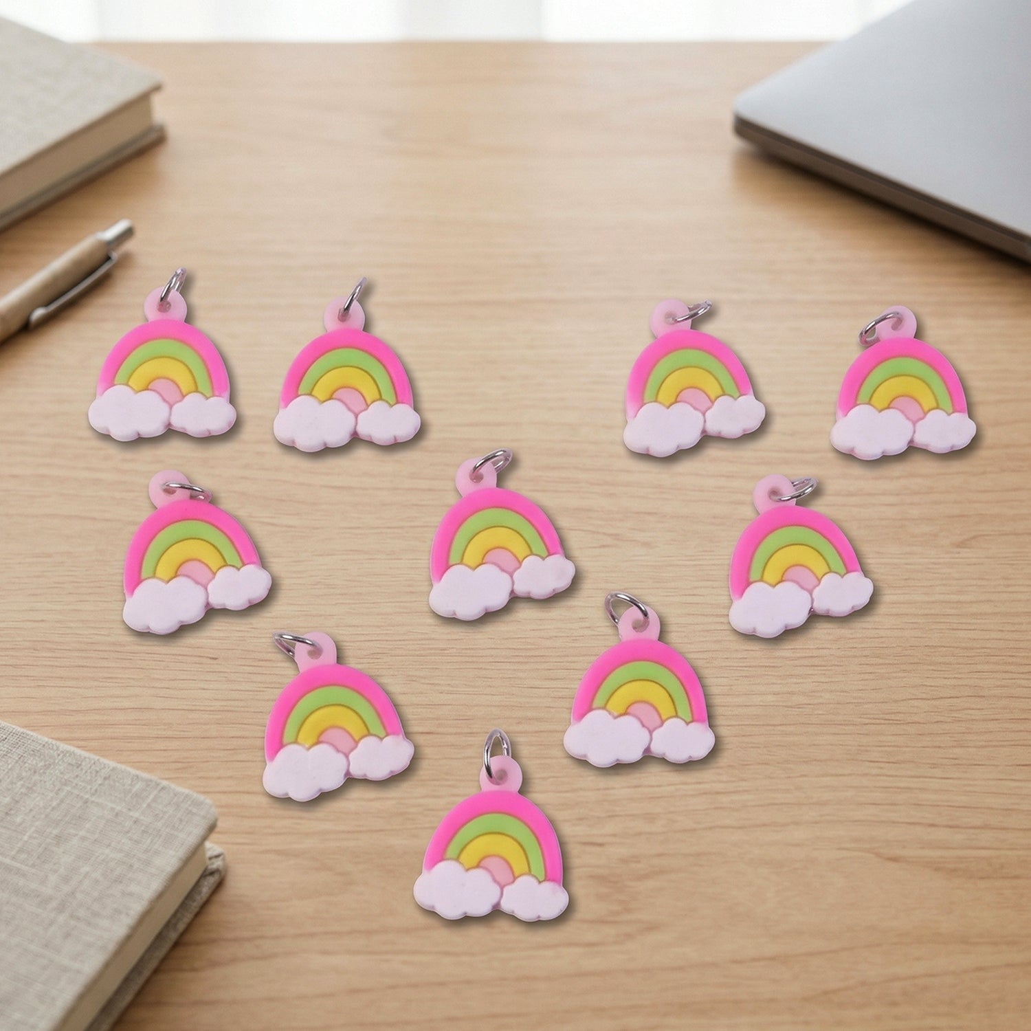 Colorful rainbow cloud keychain accessories for bags and keys