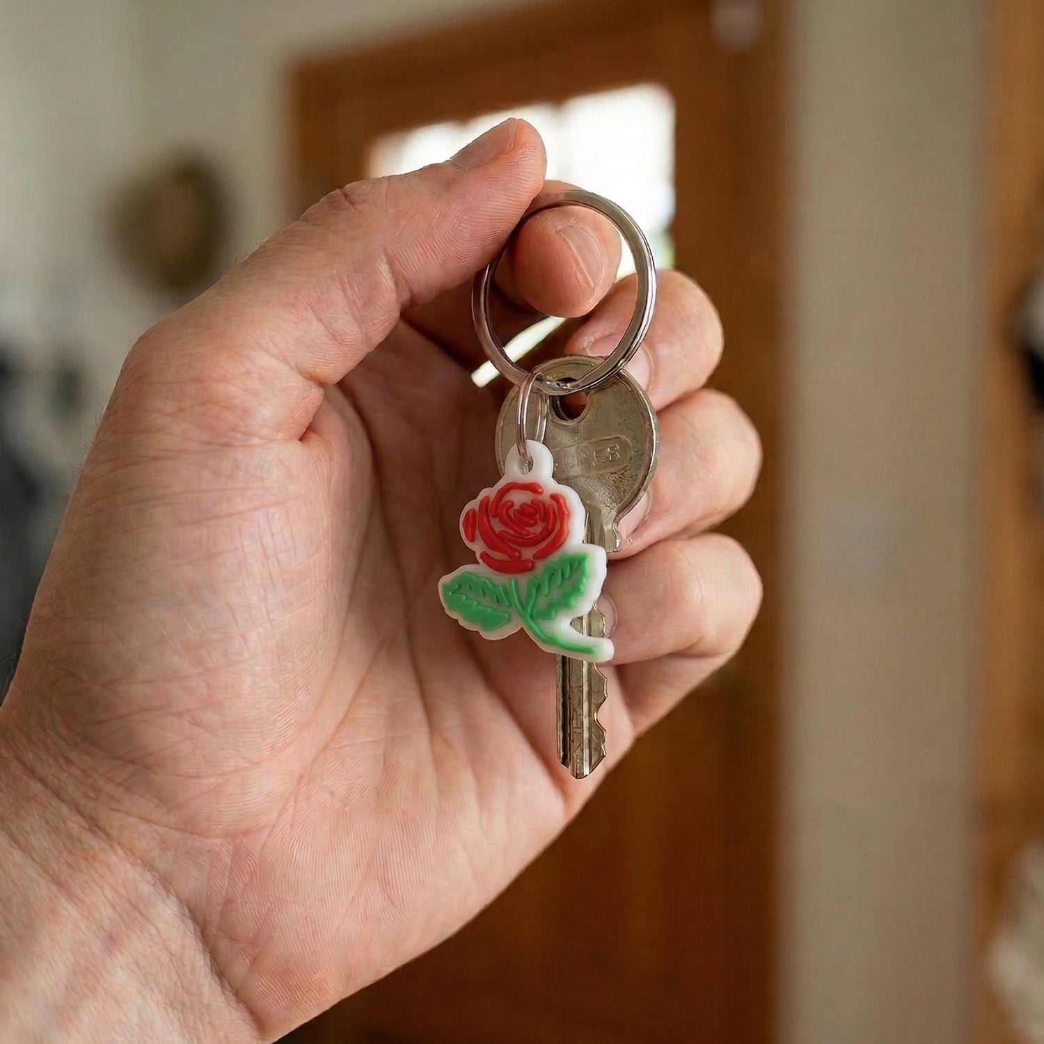 Set of 10 floral rose keychains for accessories