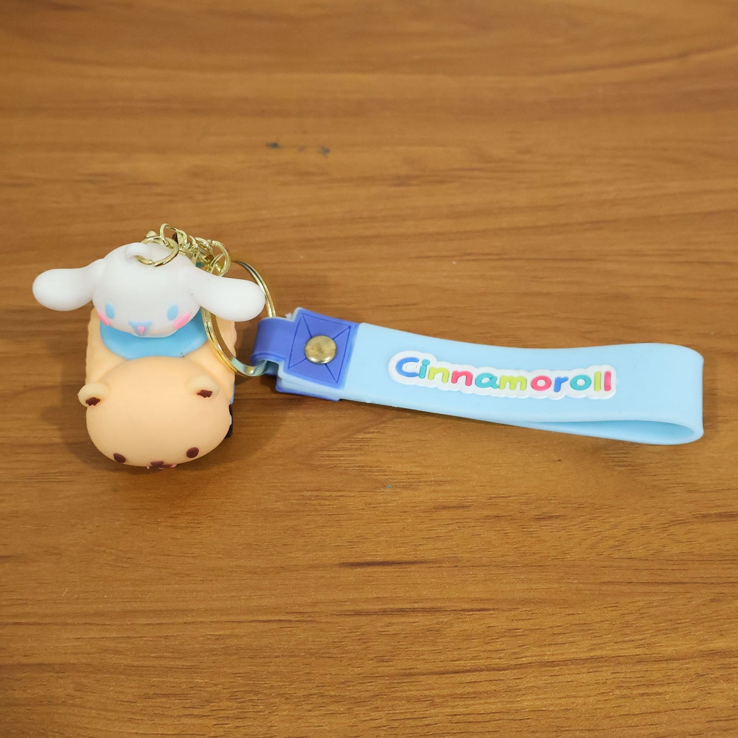 Playful cartoon dog silicone keychain ideal for kids and students