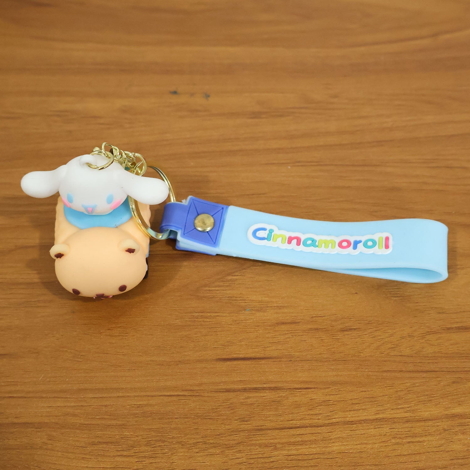 Playful cartoon dog silicone keychain ideal for kids and students