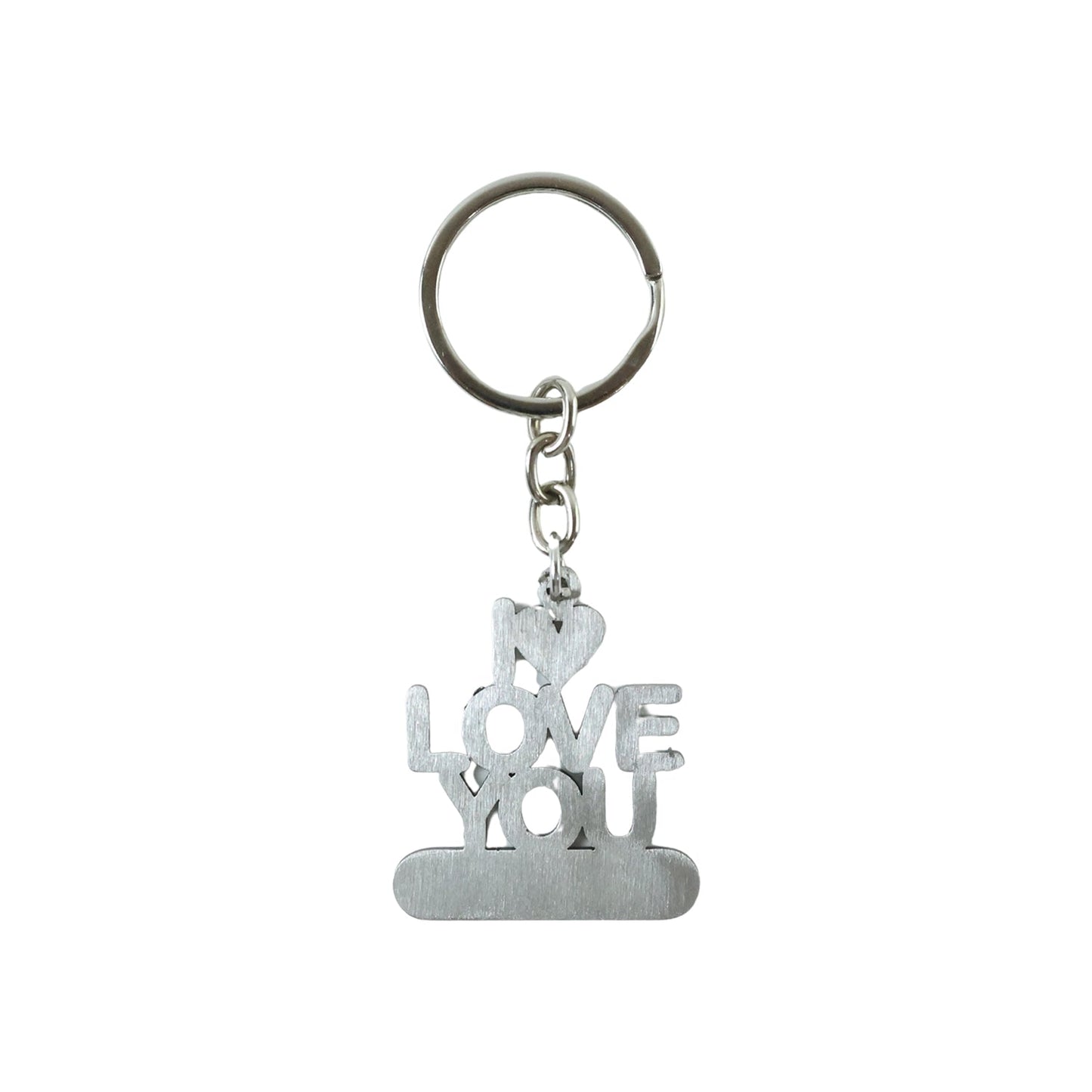 Elegant metallic 'Love You' keychain, ideal for daily use