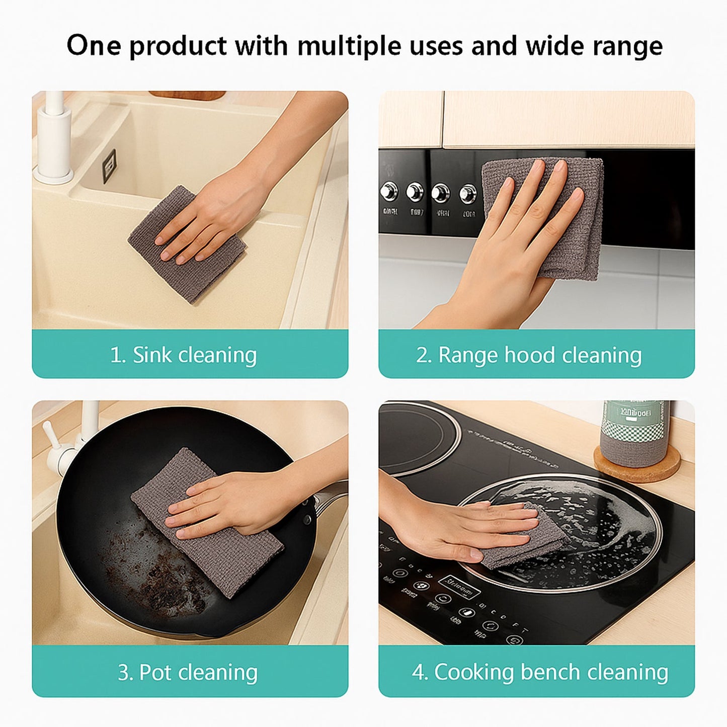 Cleaning cloth roll designed for kitchen and household tasks