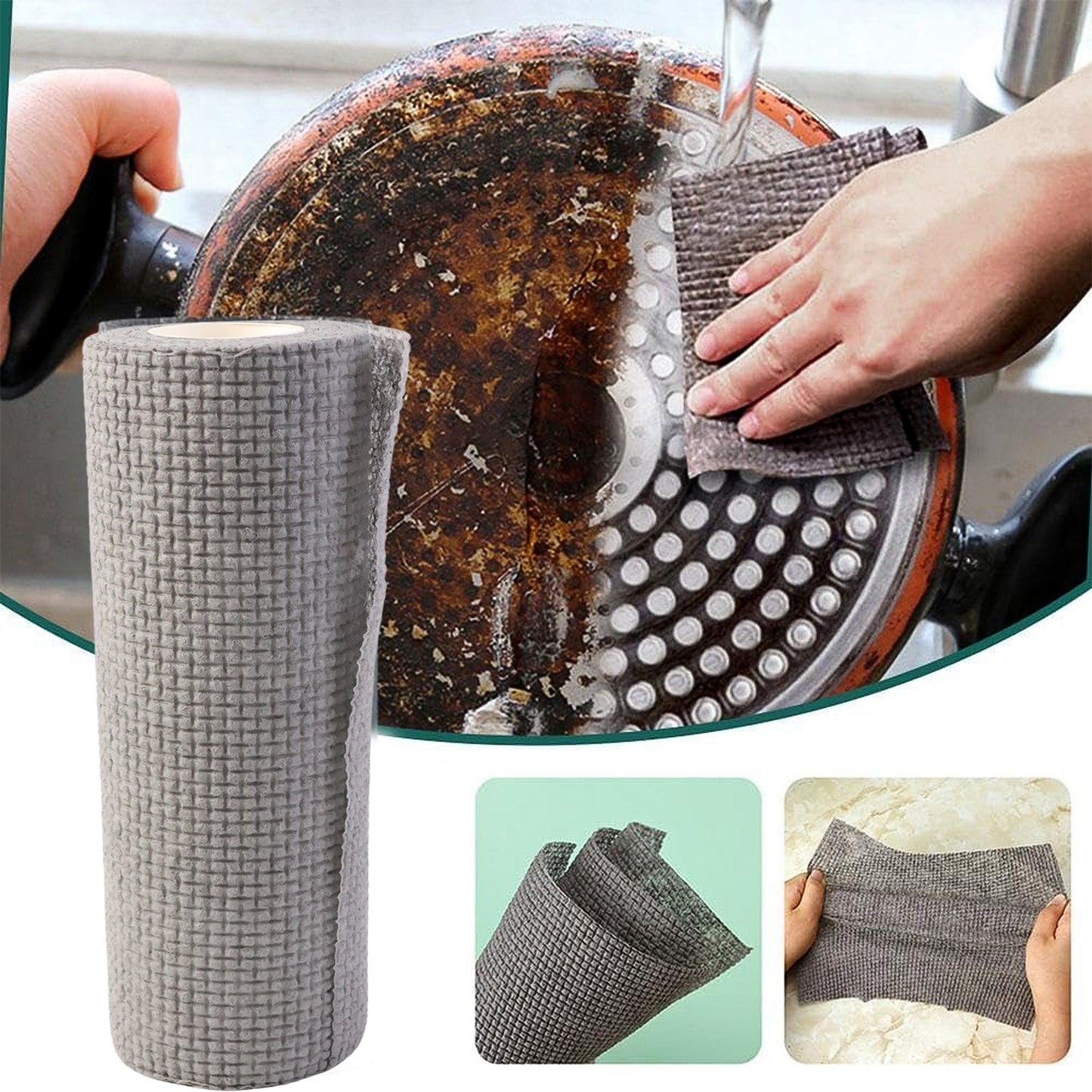 Textured waffle pattern disposable kitchen cleaning cloth roll sheet
