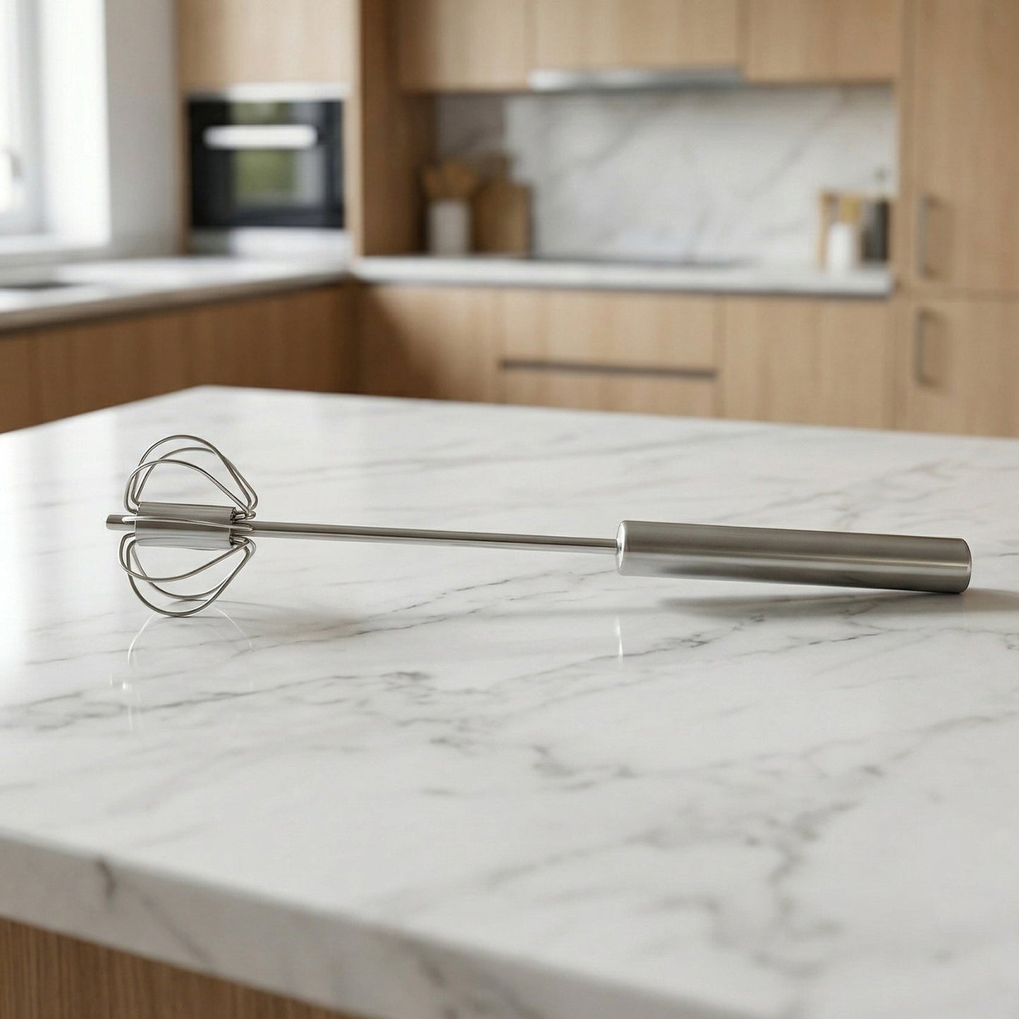 Kitchen whisk for mixing and whipping in stainless steel