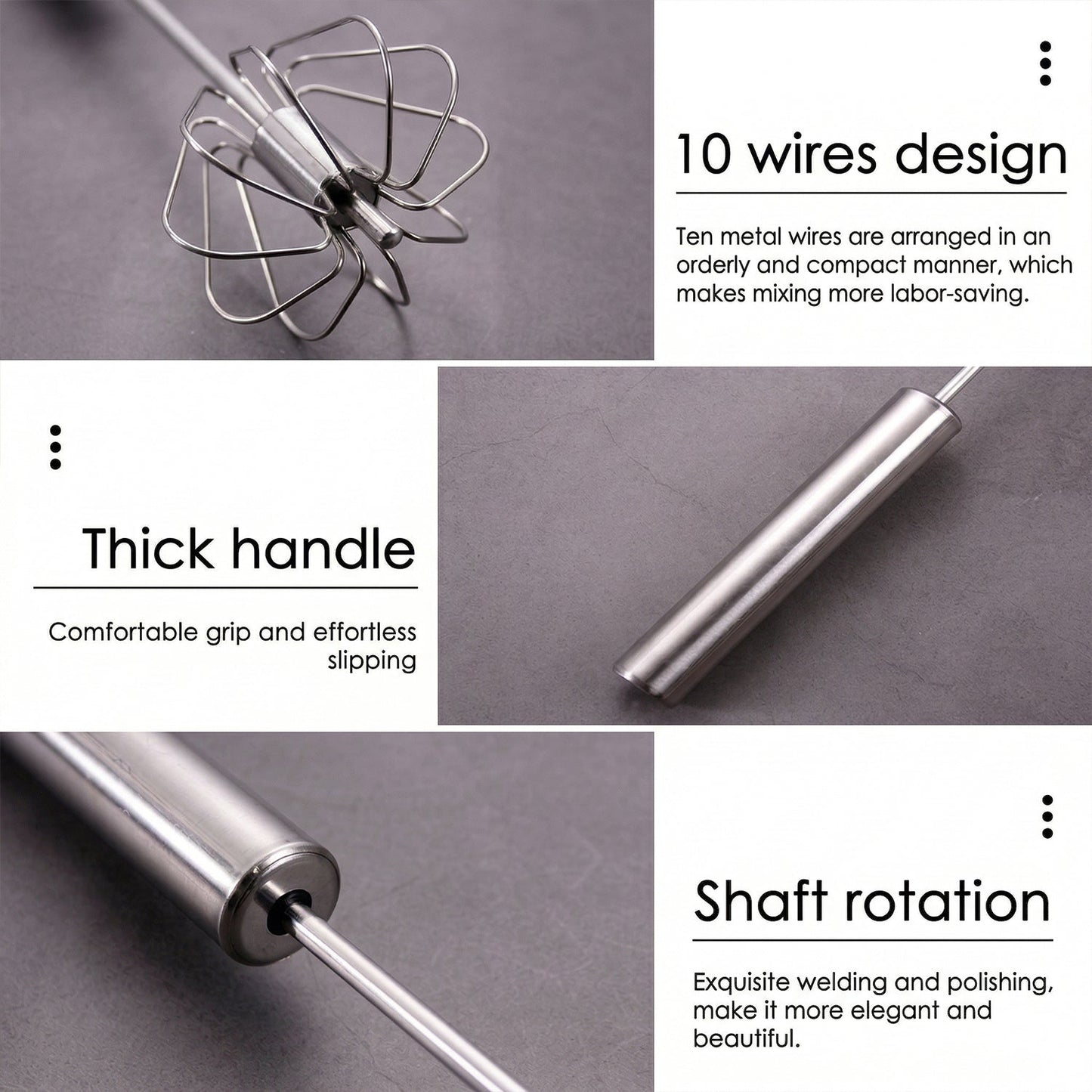Manual push whisk blender for efficient kitchen tasks