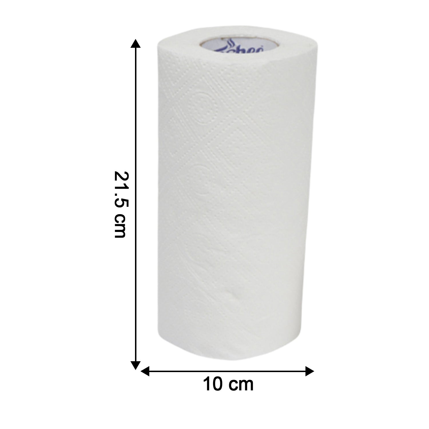 Close-up showing sheet size and perforation on Freshee kitchen paper towel roll