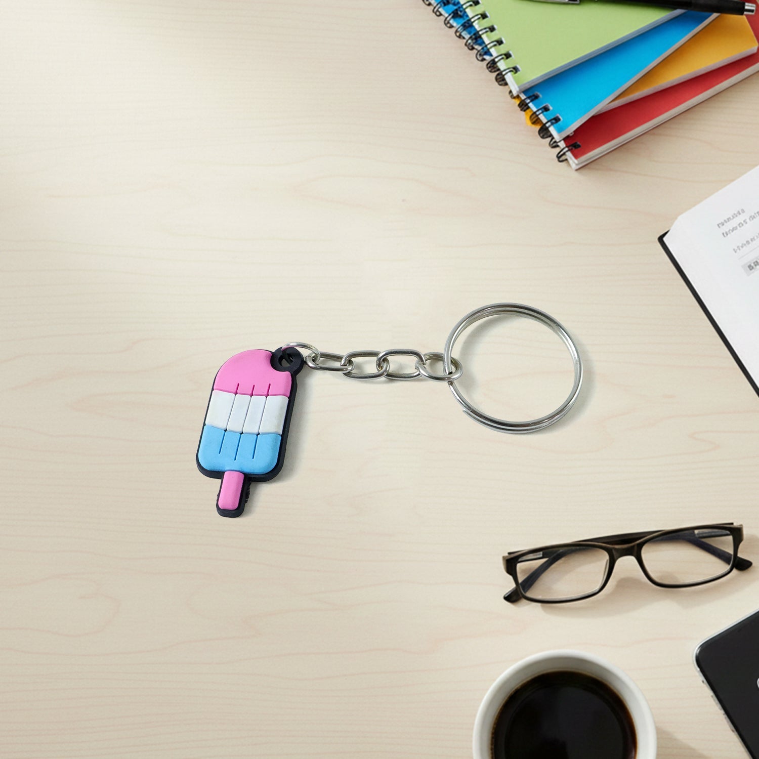 Fun and lightweight ice cream popsicle keychain for everyday use