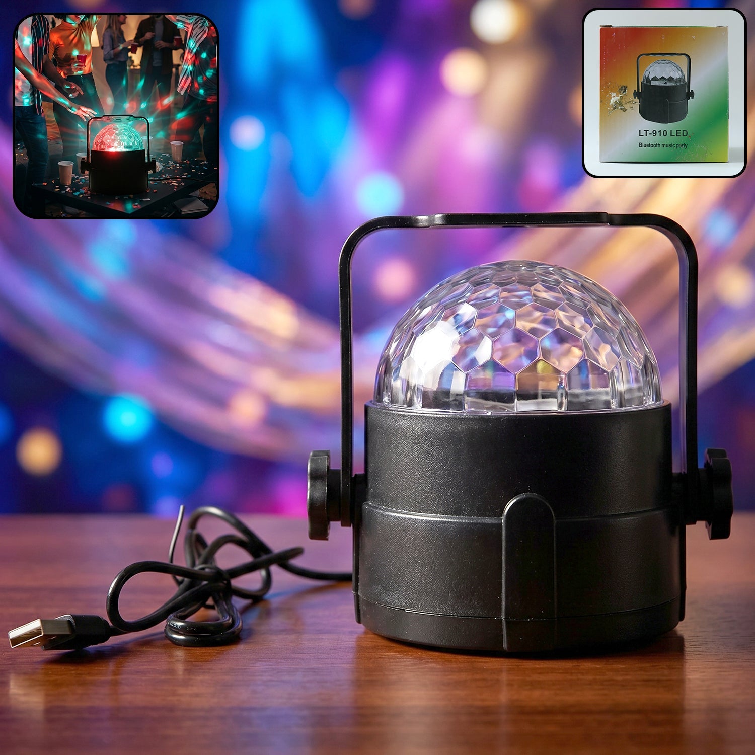 Vibrant LED Disco Light Projector illuminating a room with dynamic effects.