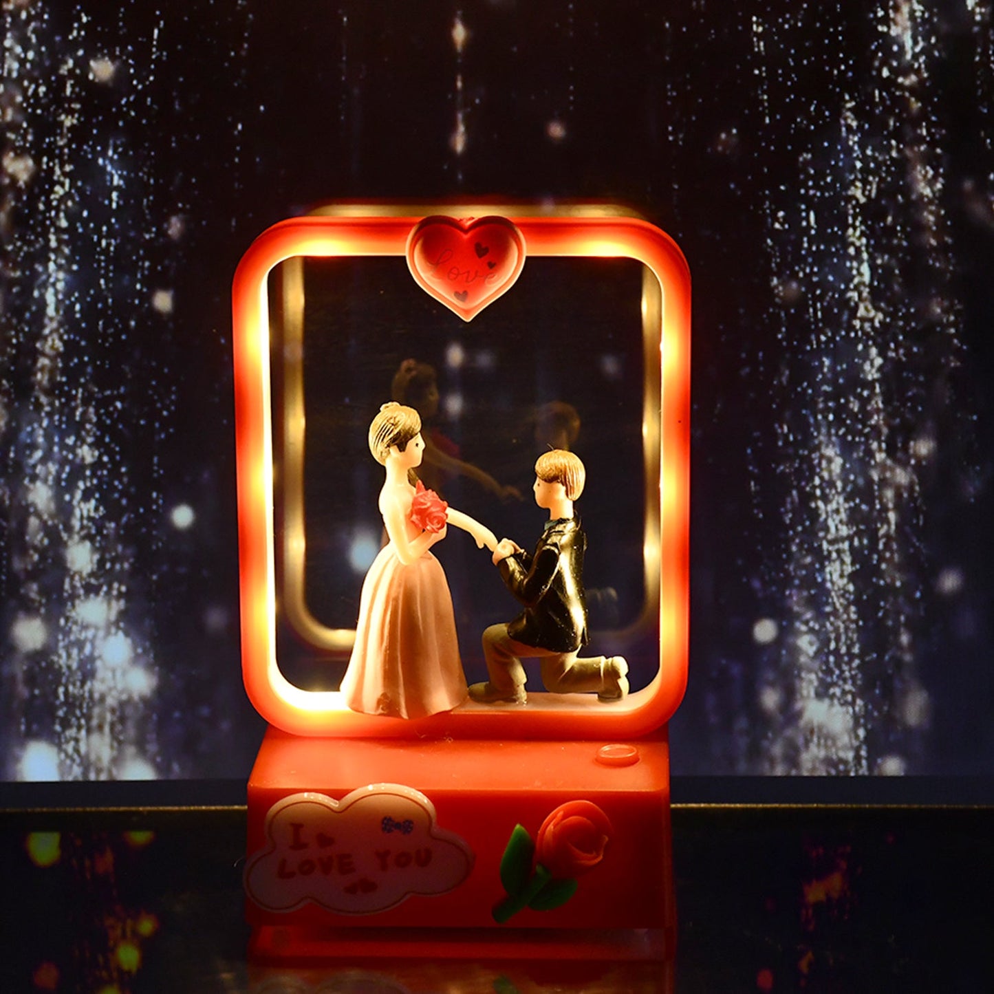 Romantic LED love couple night lamp glowing softly