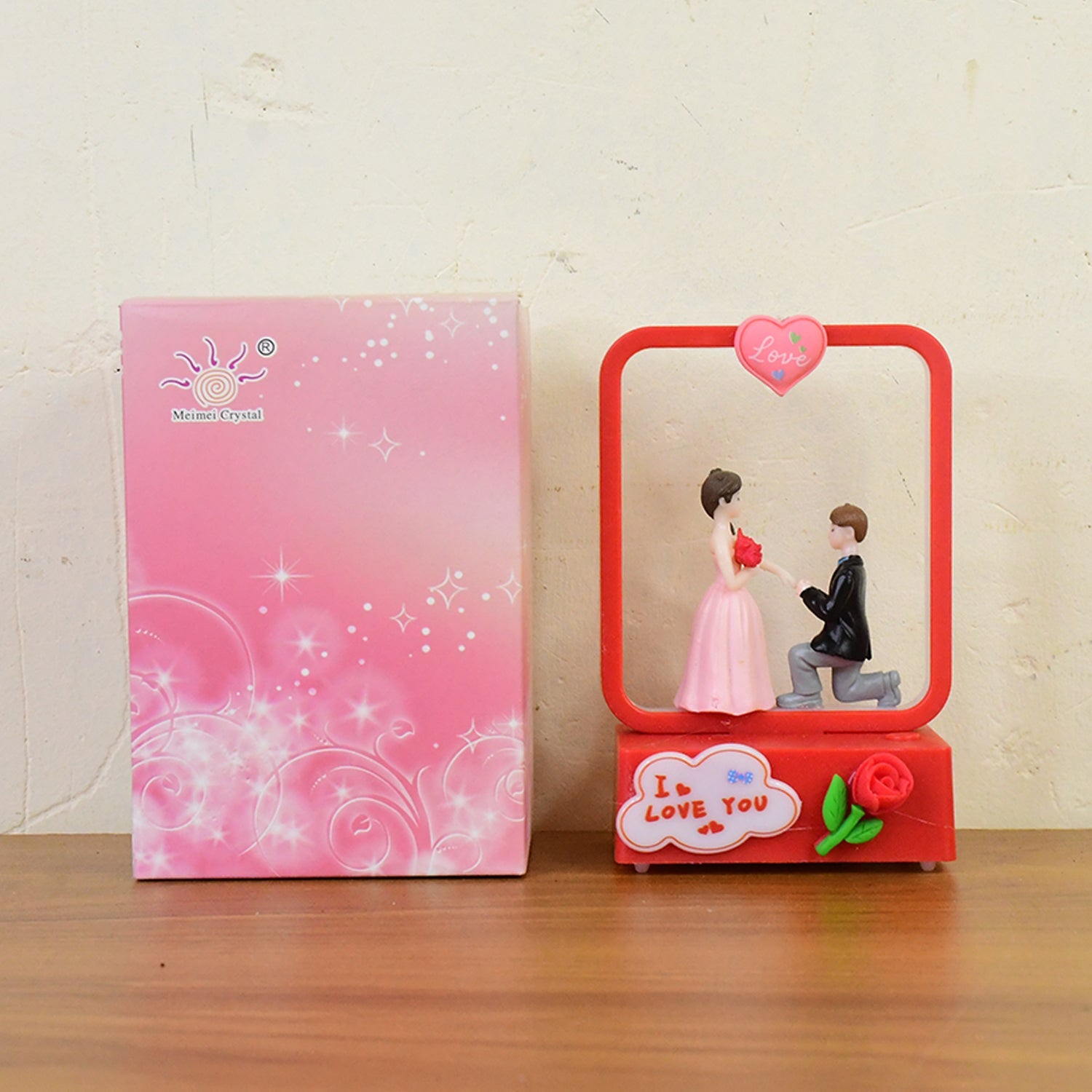 Elegant romantic LED couple proposal figurine night lamp