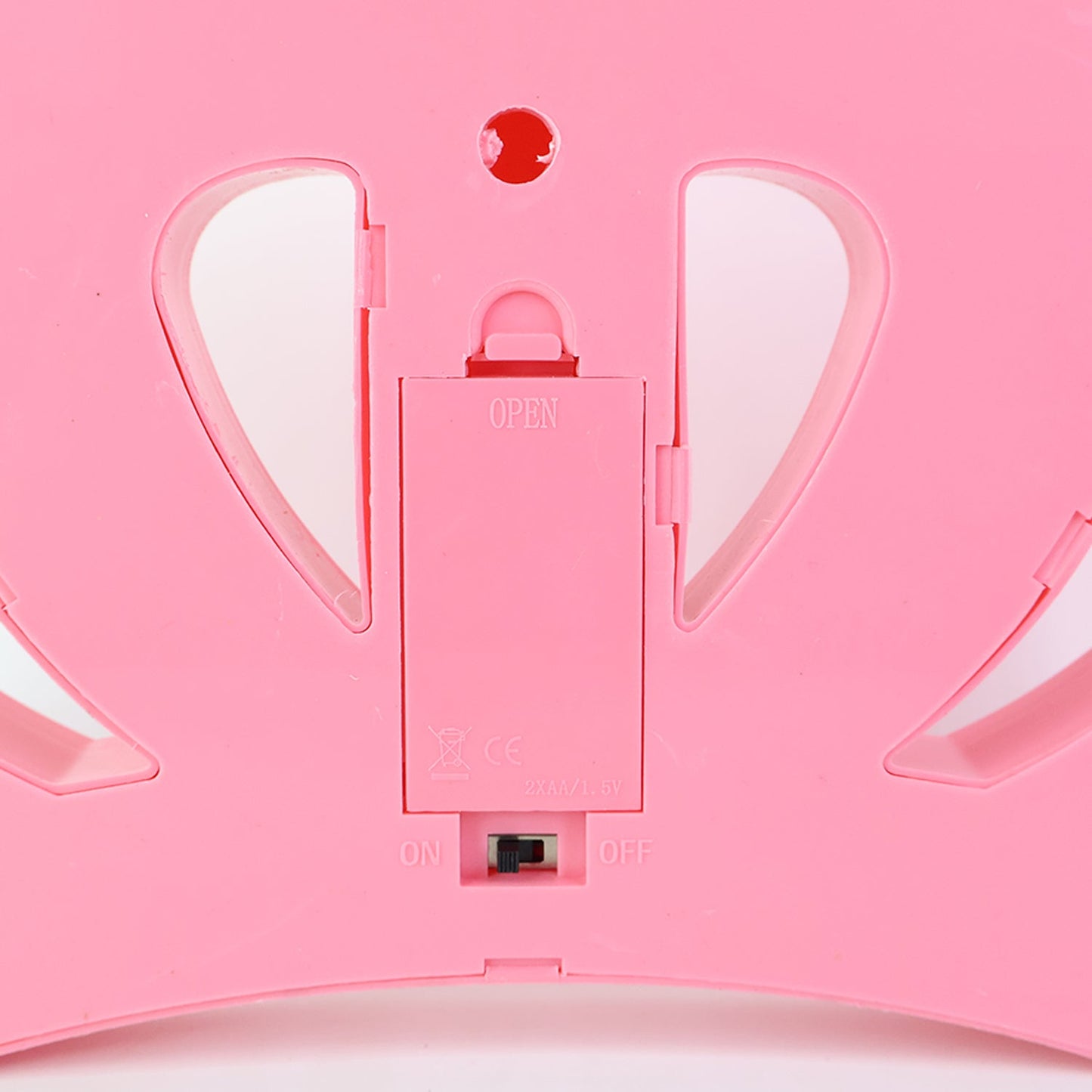 Close-up detail of pink crown decorative LED night light