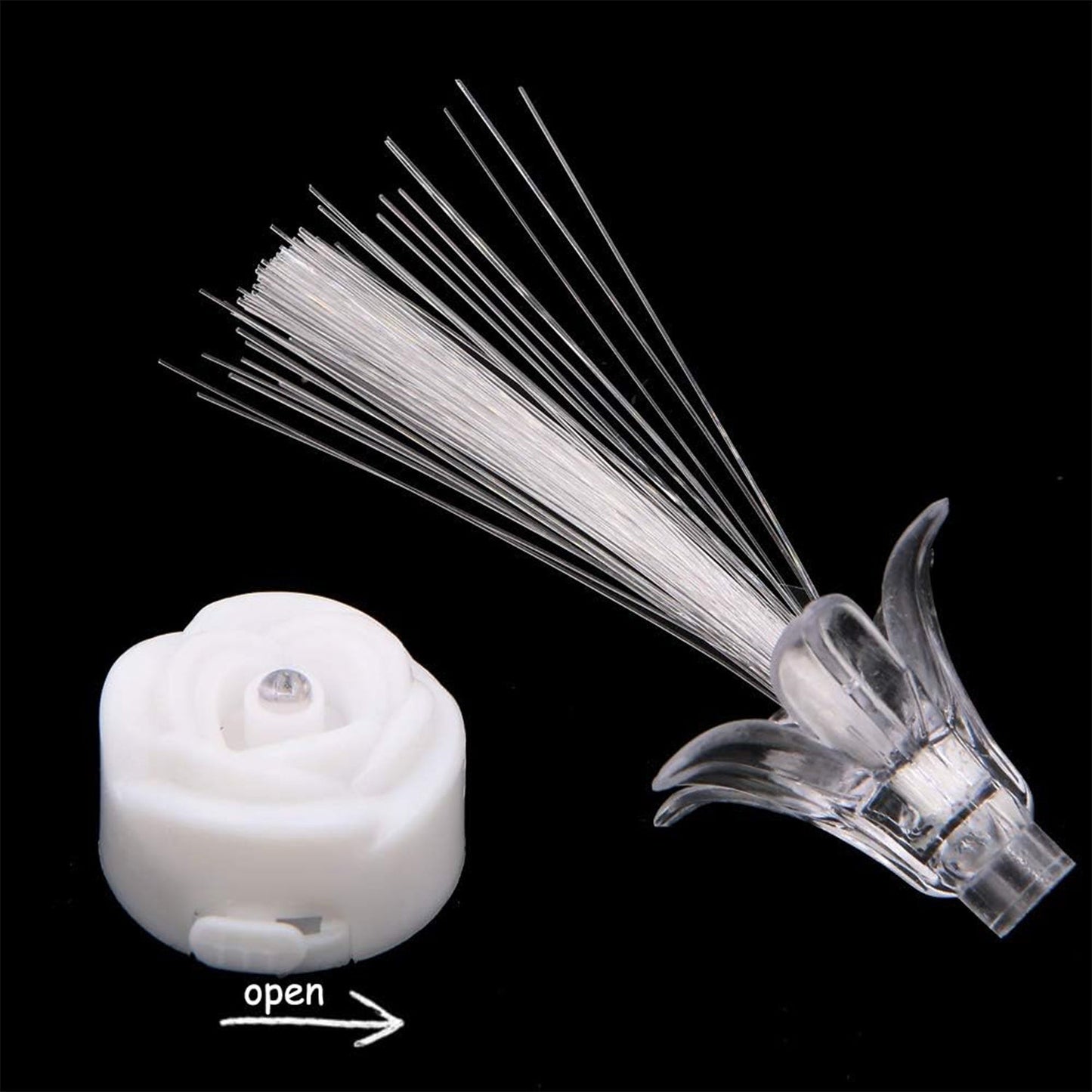 Multicolor LED optic flower night lamps illuminating room softly