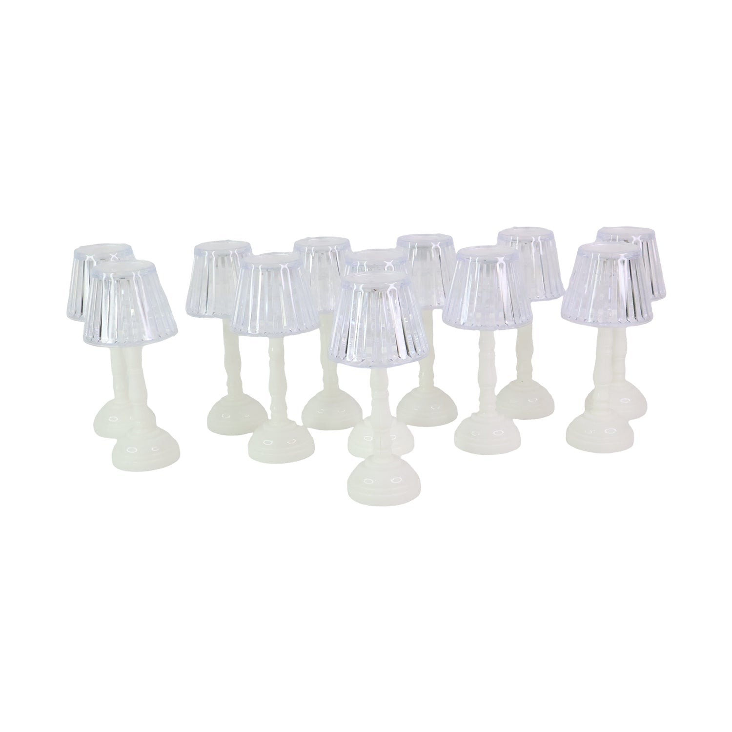 Decorative table light featuring translucent crystal-cut shade