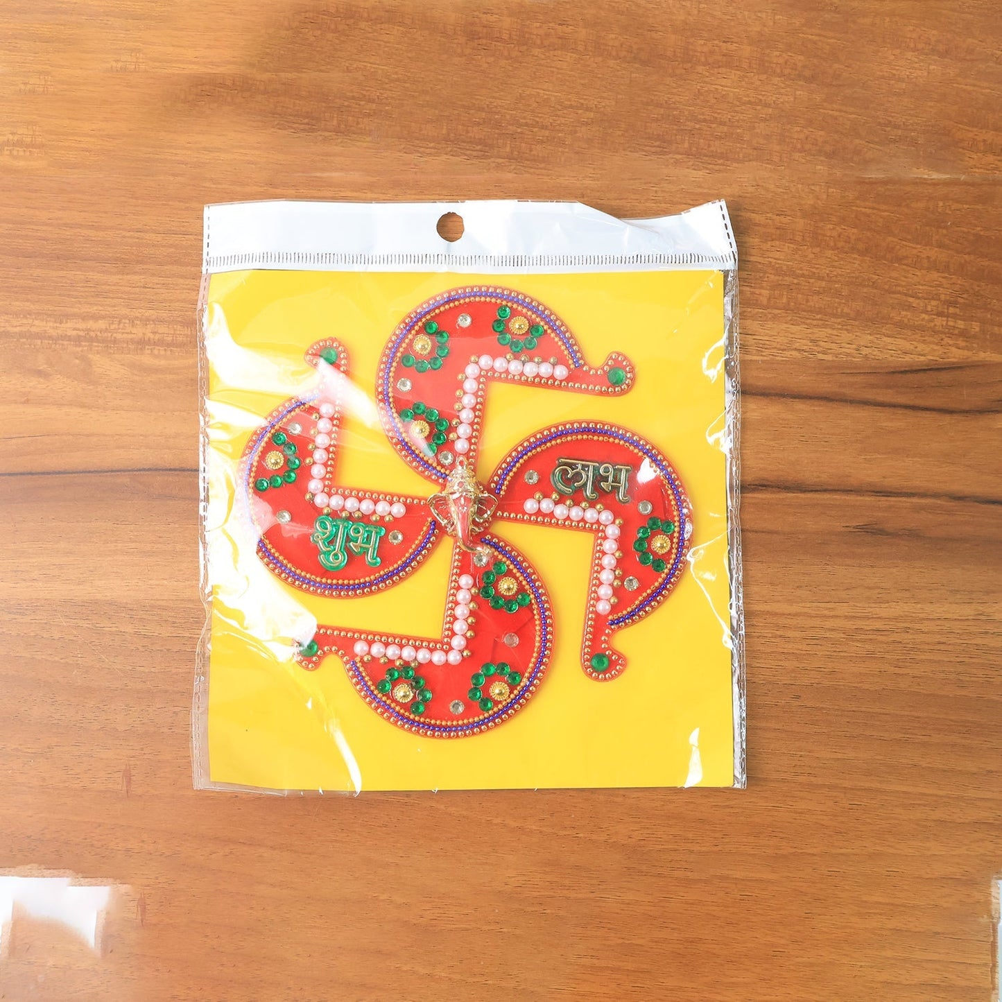 Acrylic Swastik Shubh Labh home decor wall hanging with spiritual Ganesha symbol