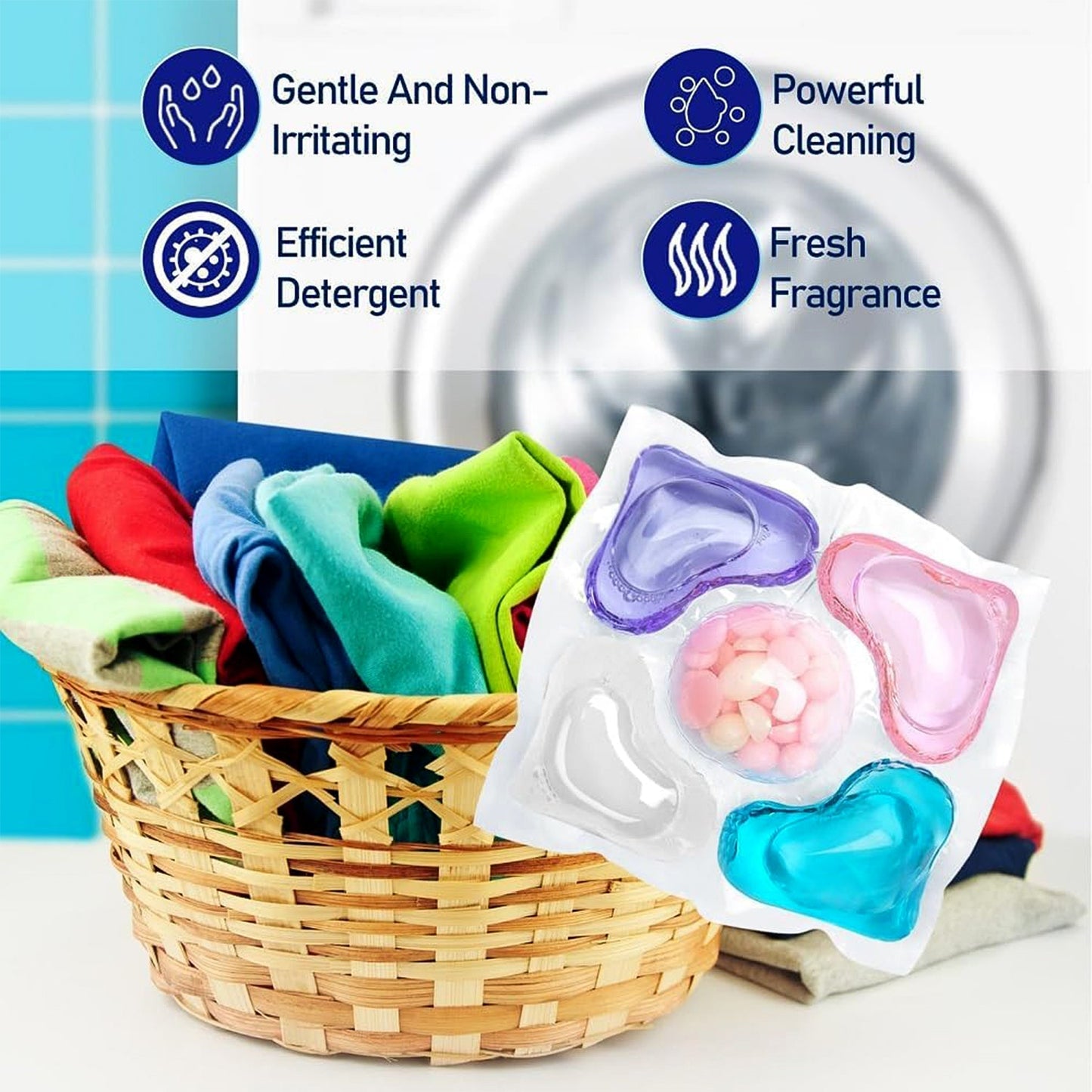 Pack of 10 multi-action Laundry Detergent Pods for daily wash