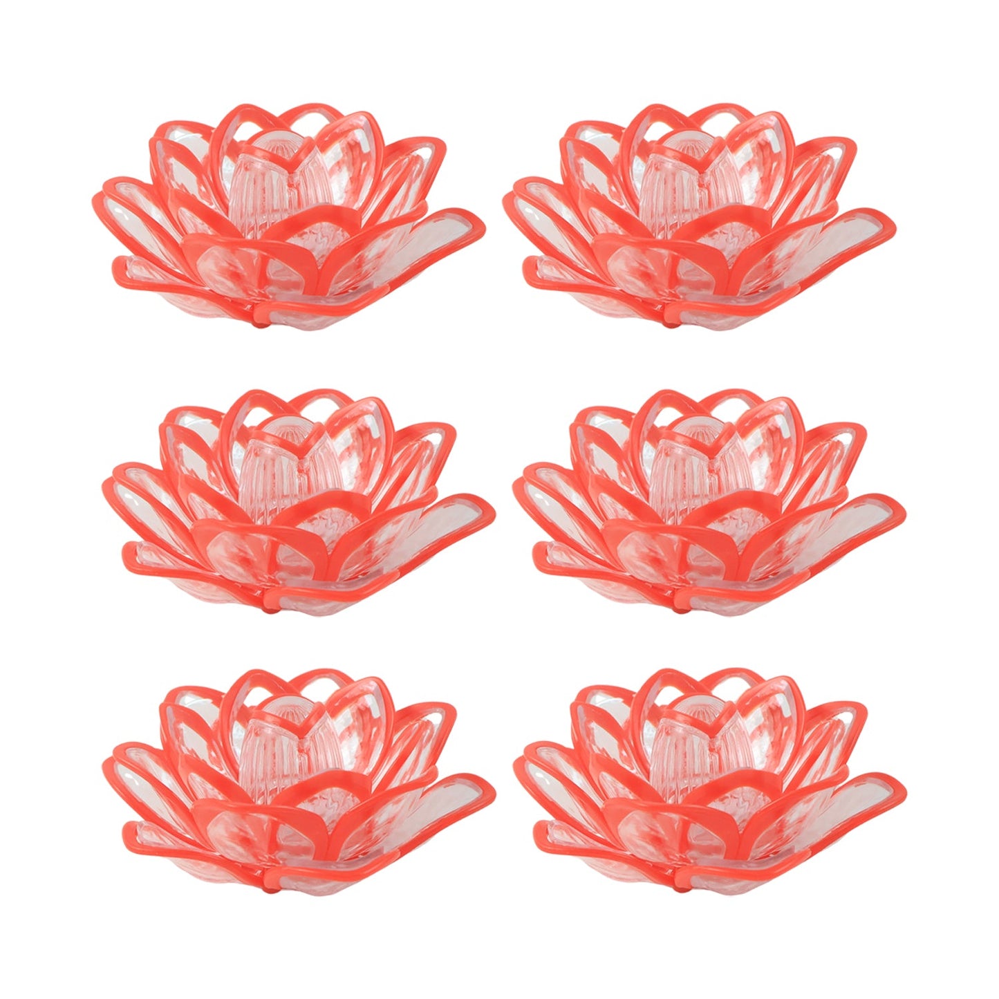 Smokeless LED lotus shaped decorative candles providing warm light atmosphere