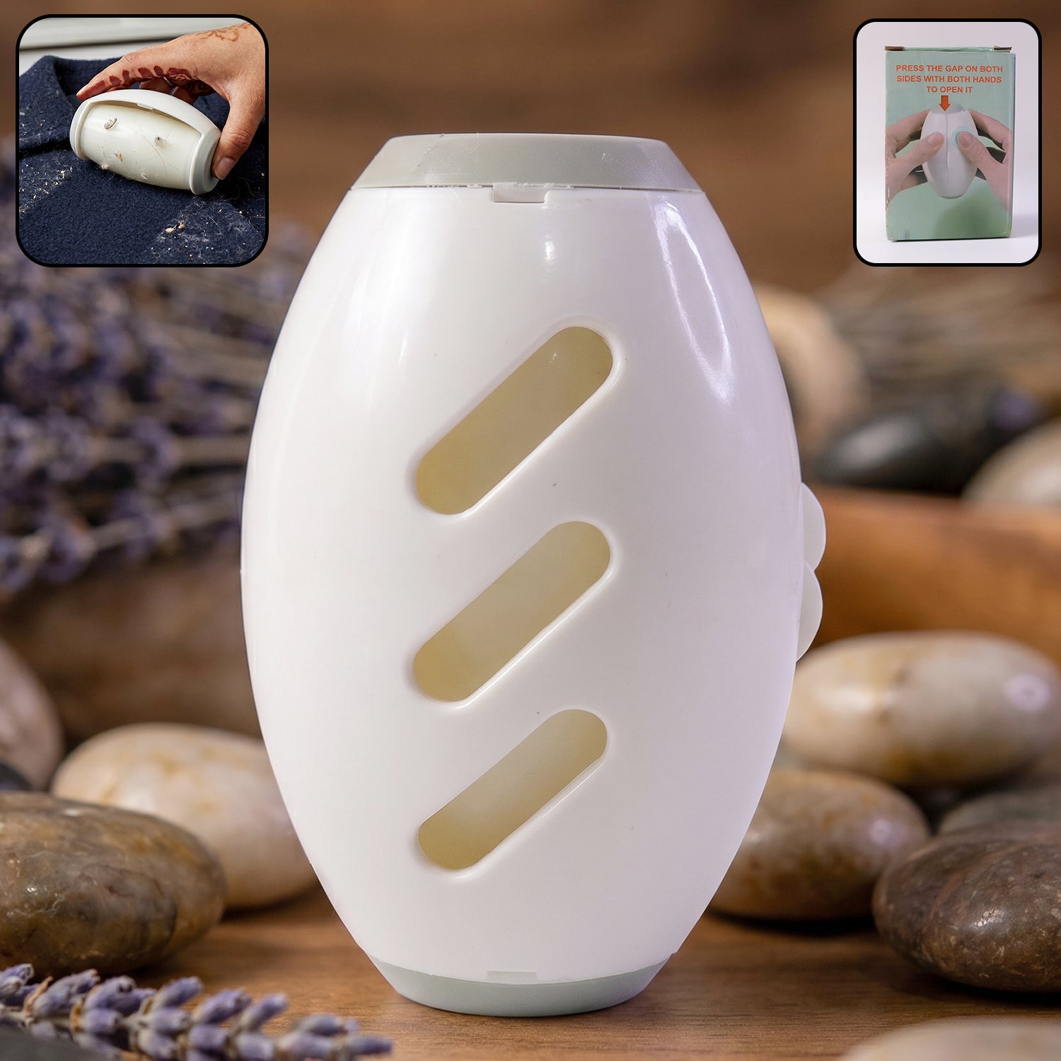Reusable lint roller on clothes for quick touch-up