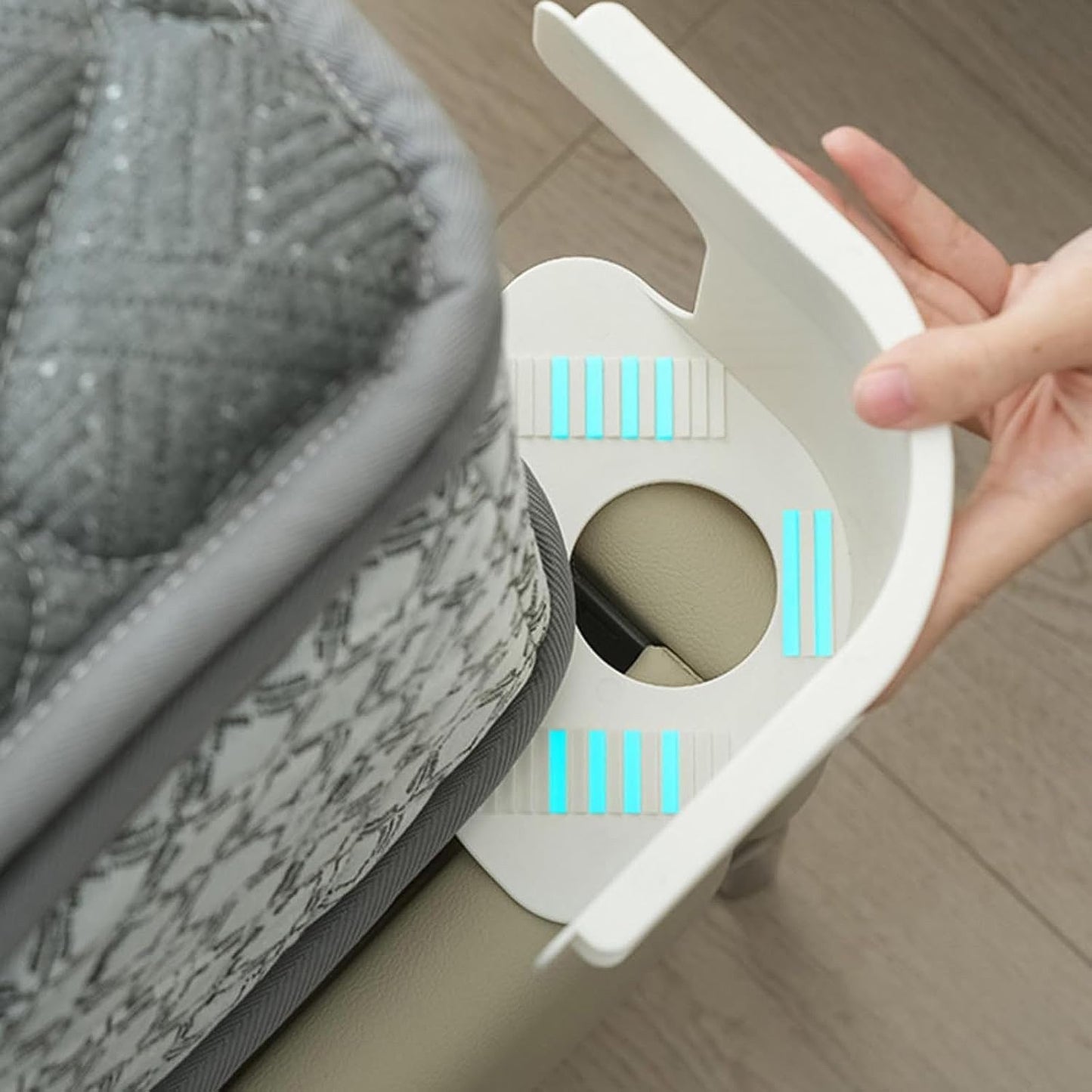 Strong grip plastic clips holding bed sheet corners securely on mattress
