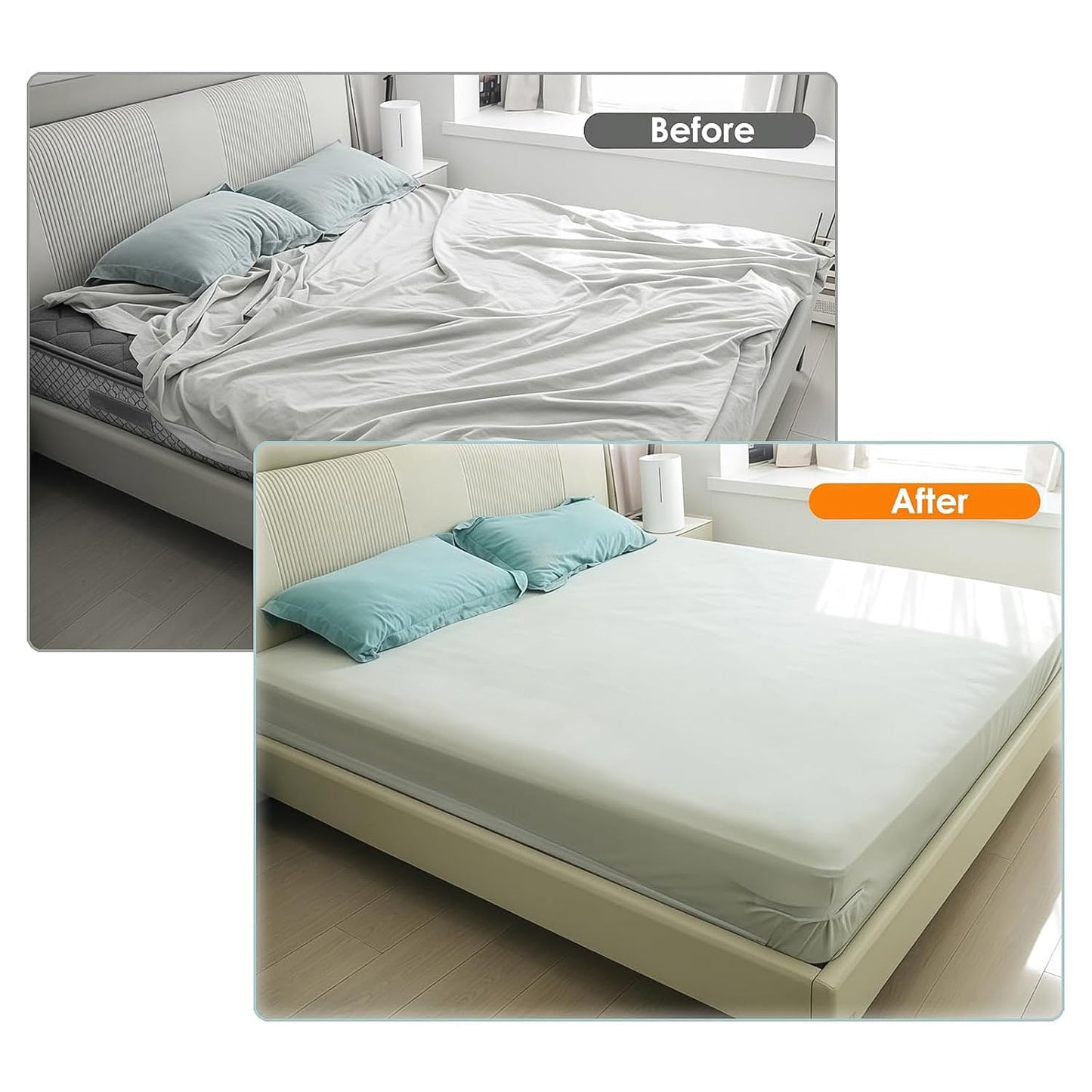 Plastic bed holders securing sheets tightly for wrinkle-free bedding