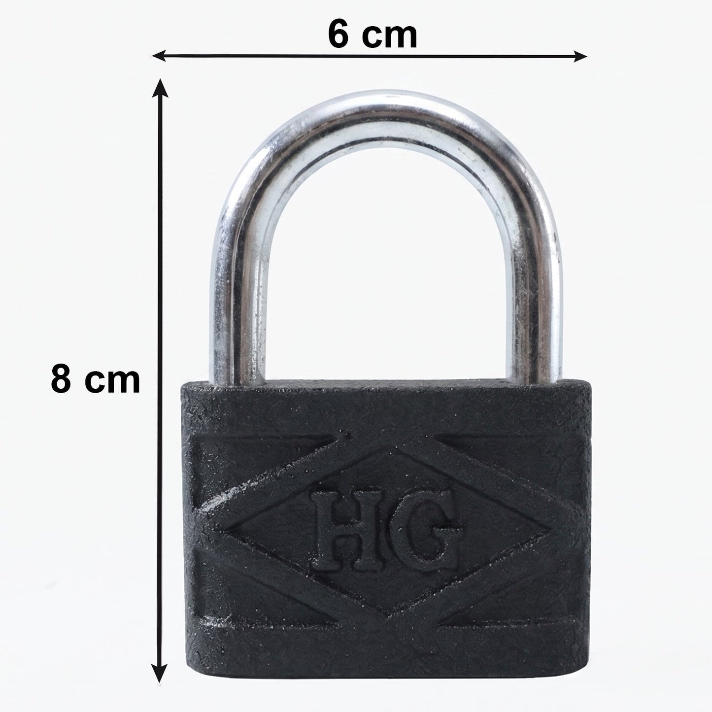 Side view of the 60mm iron padlock, showcasing its solid build and design.