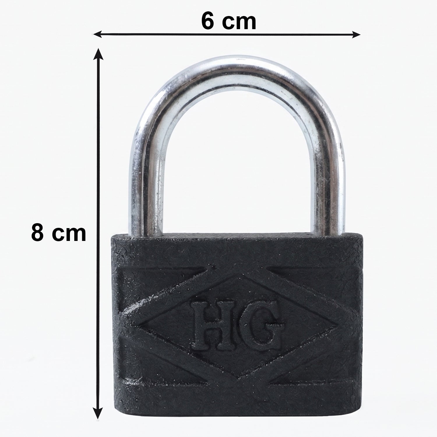 Side view of the 60mm iron padlock, showcasing its solid build and design.