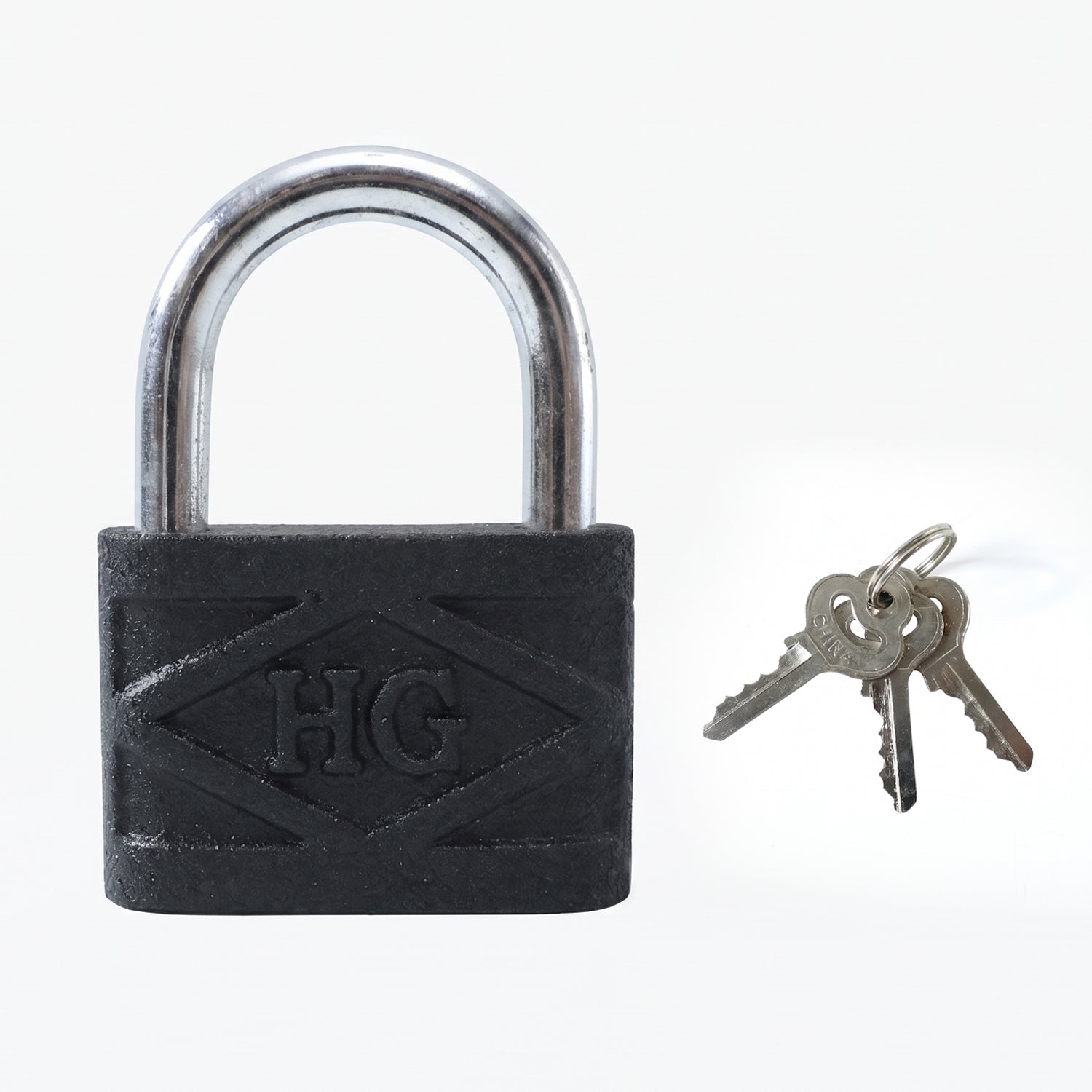 Heavy Duty Padlock securing a sturdy metal gate, demonstrating real-world application.