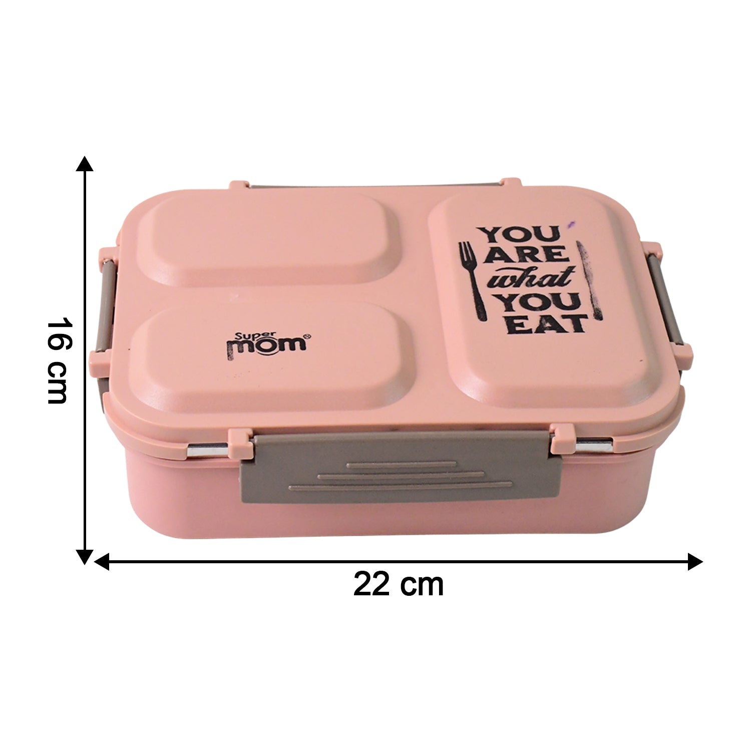 Leakproof lunch box with three partitions for hassle-free meal storage