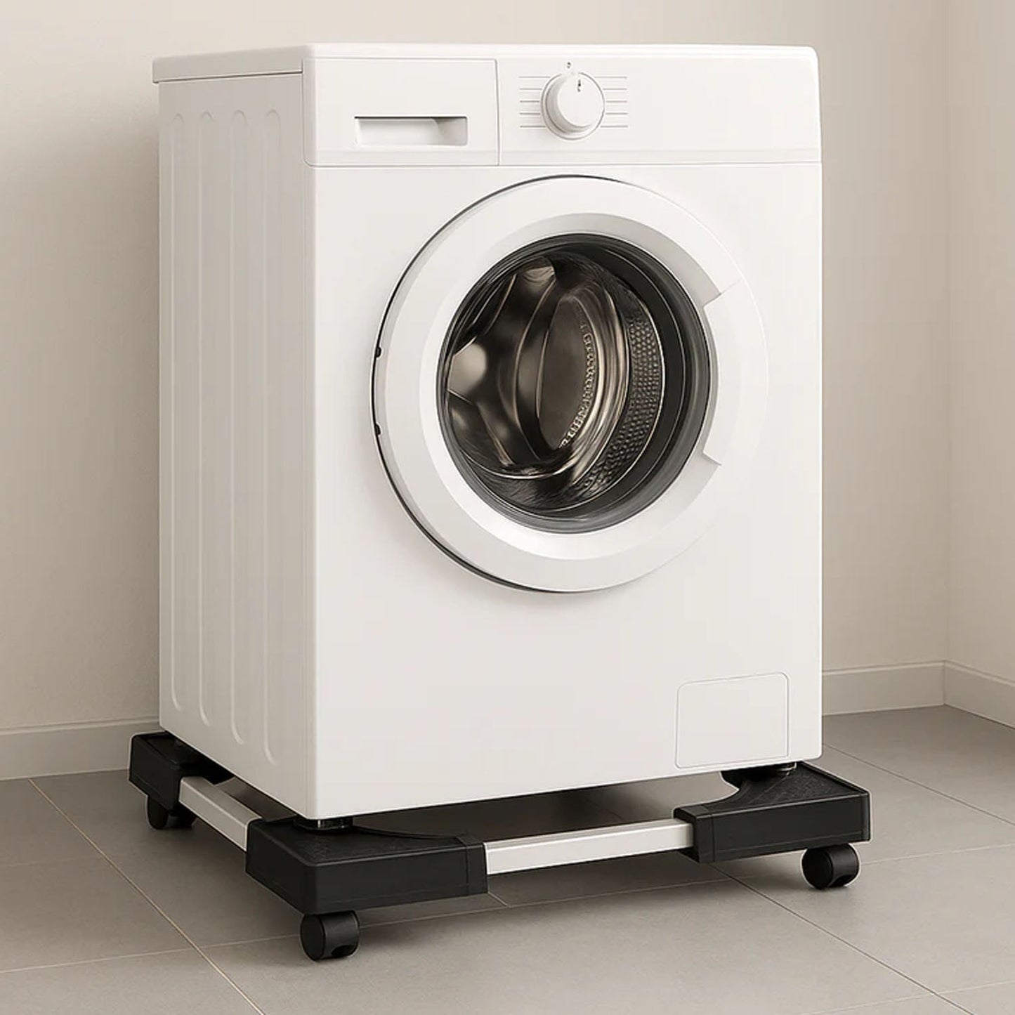 Heavy-duty washing machine riser with anti-vibration base for home use