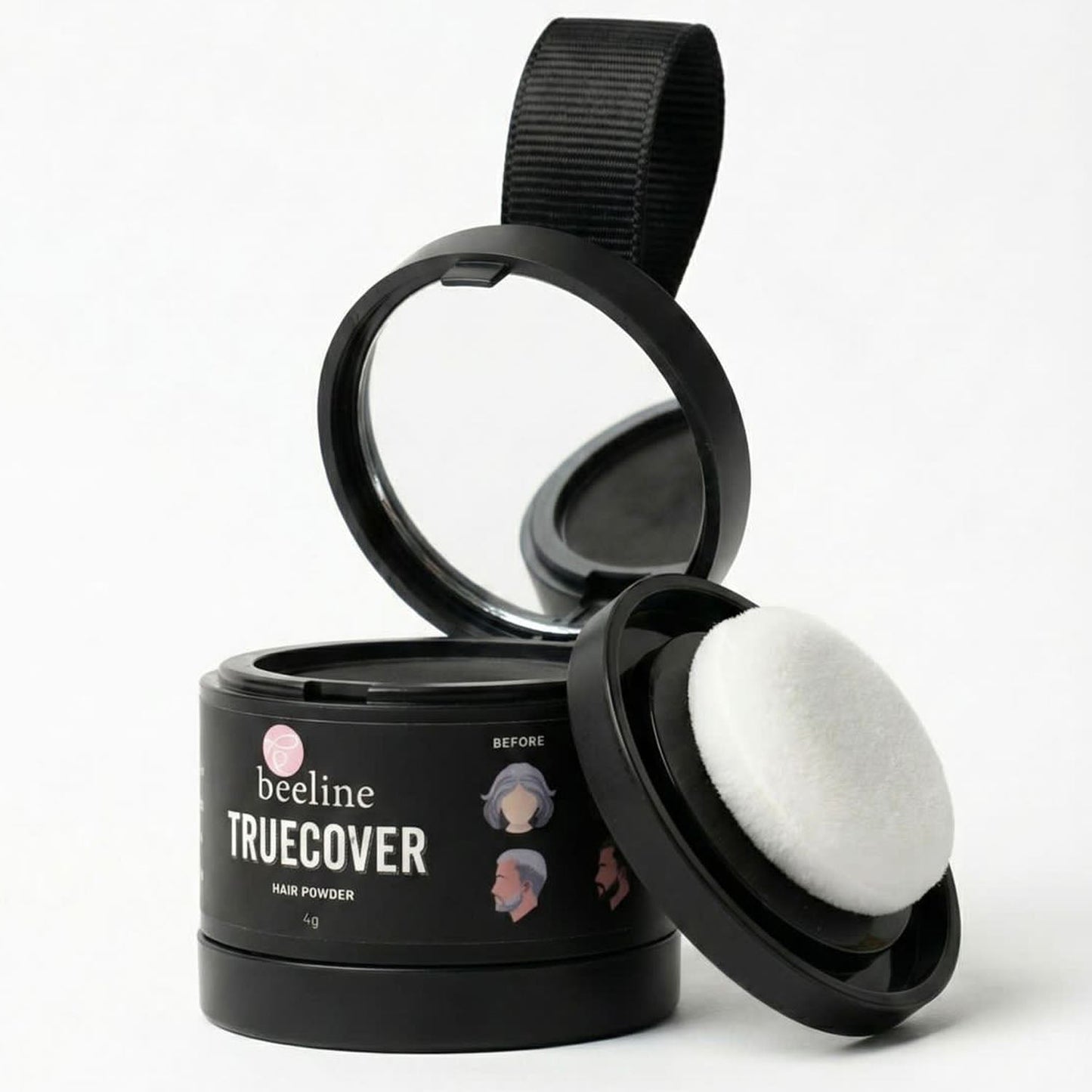 Fiber powder component of hairline color powder for scalp coverage