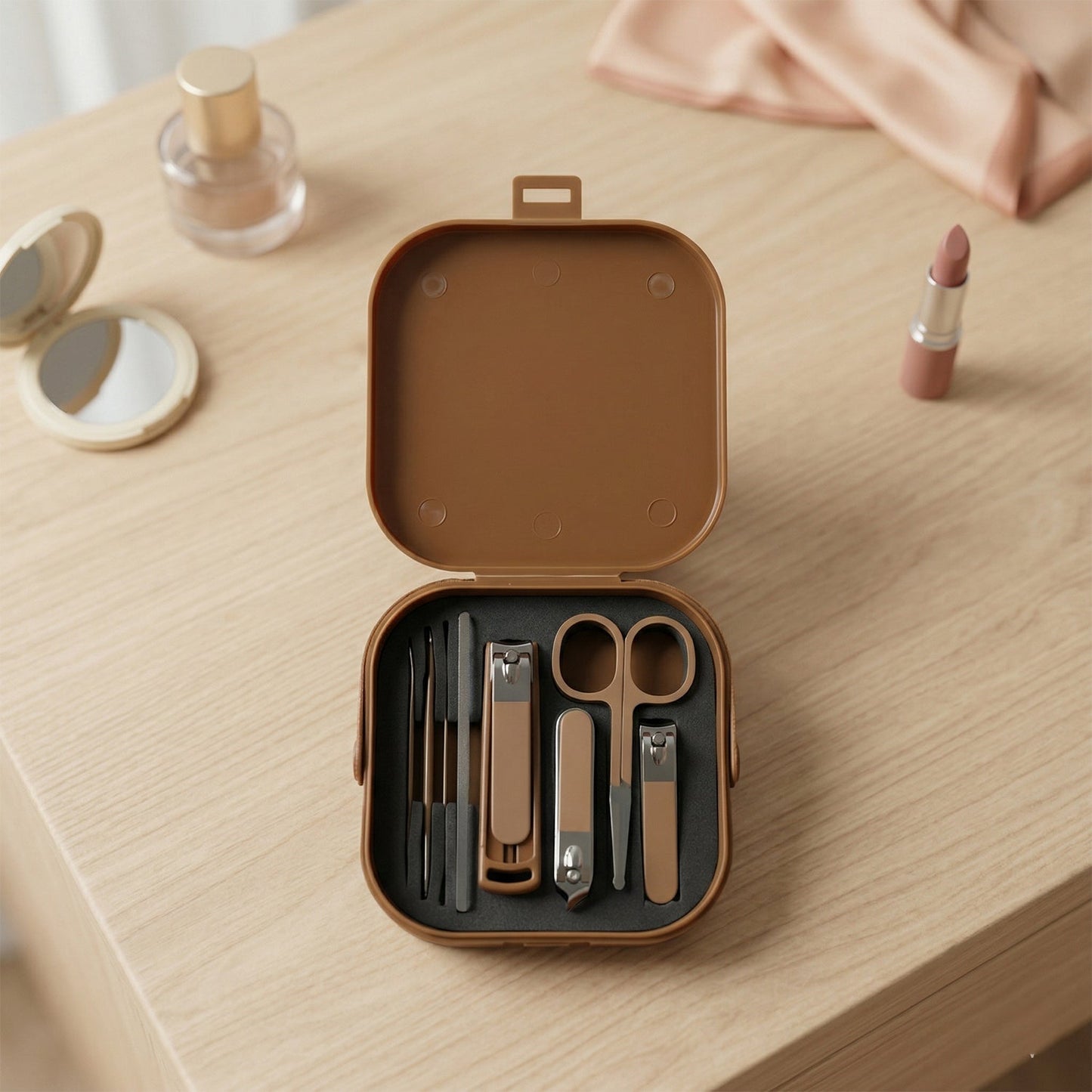 Size details of manicure pedicure tools in kit