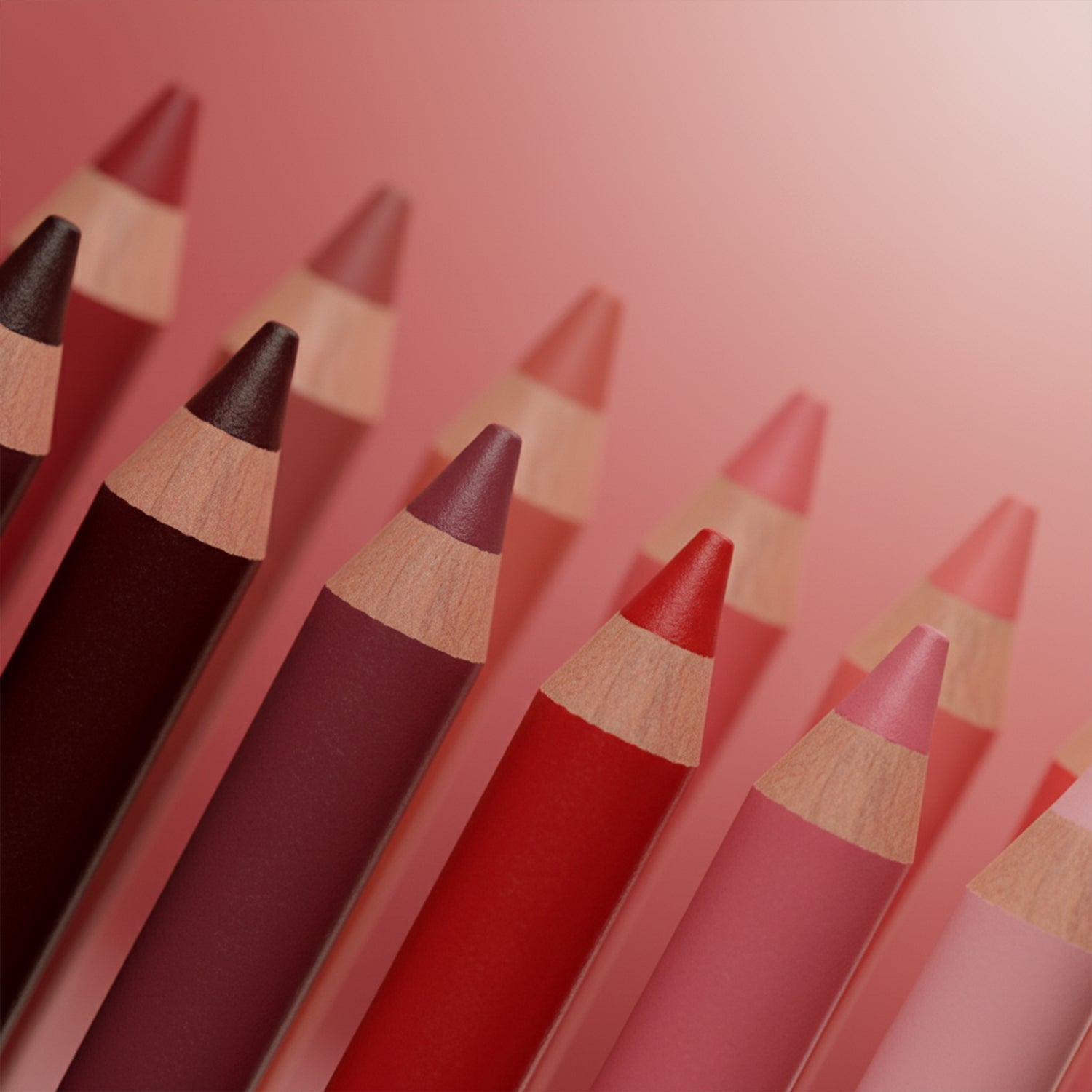 Smudge-resistant matte lipstick pencils in various shades