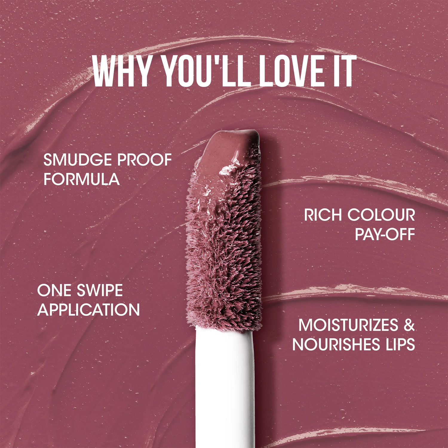 Close-up of the Merry Mulberry Liquid Lipstick applicator.