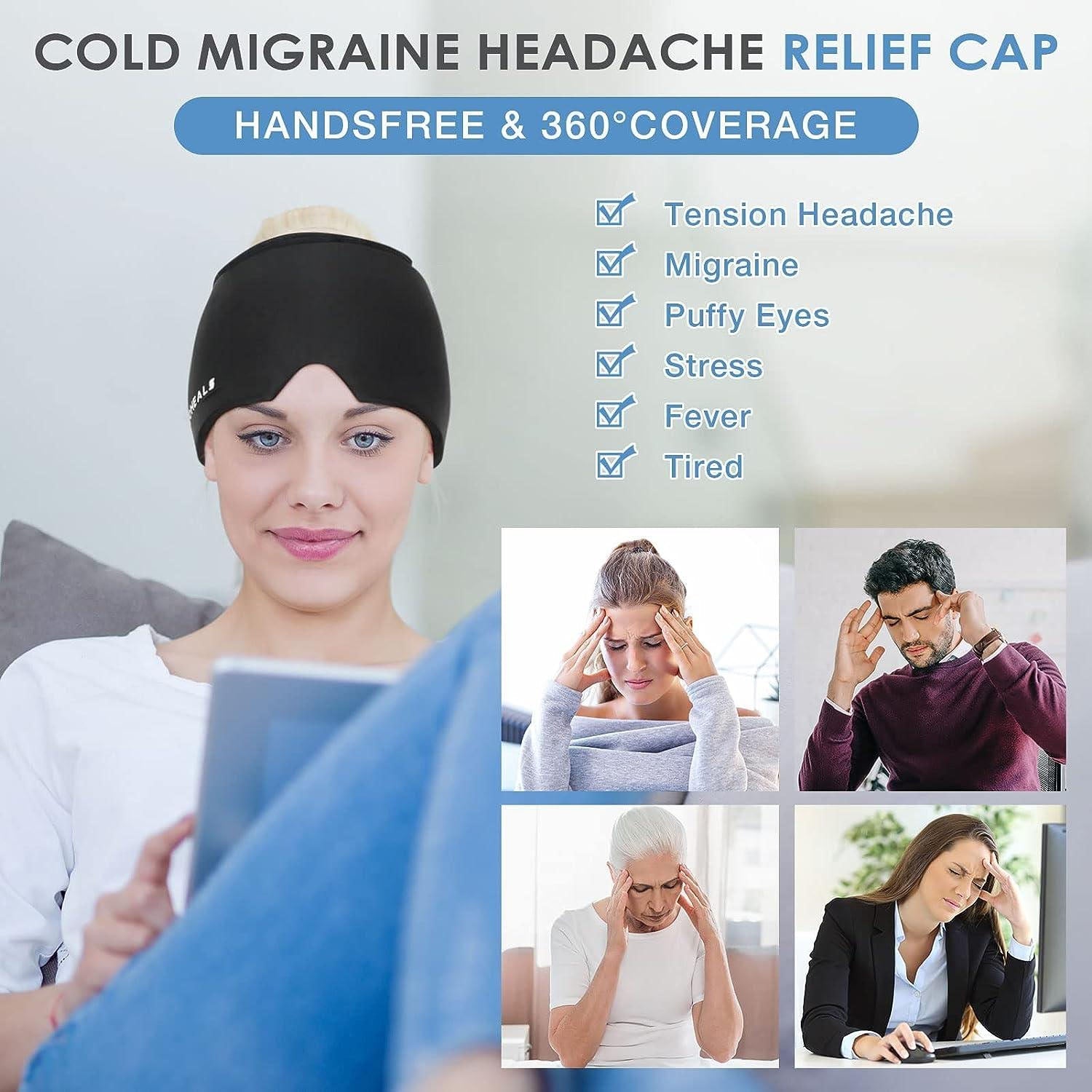 Headache pain relief ice cap for cooling therapy