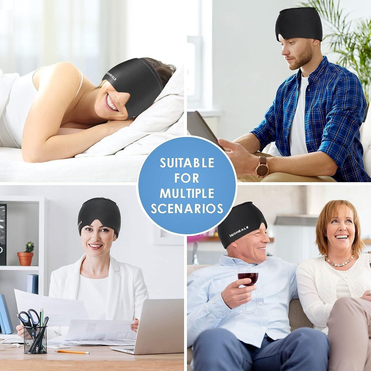 60 degree cooling migraine hat for effective headache relief