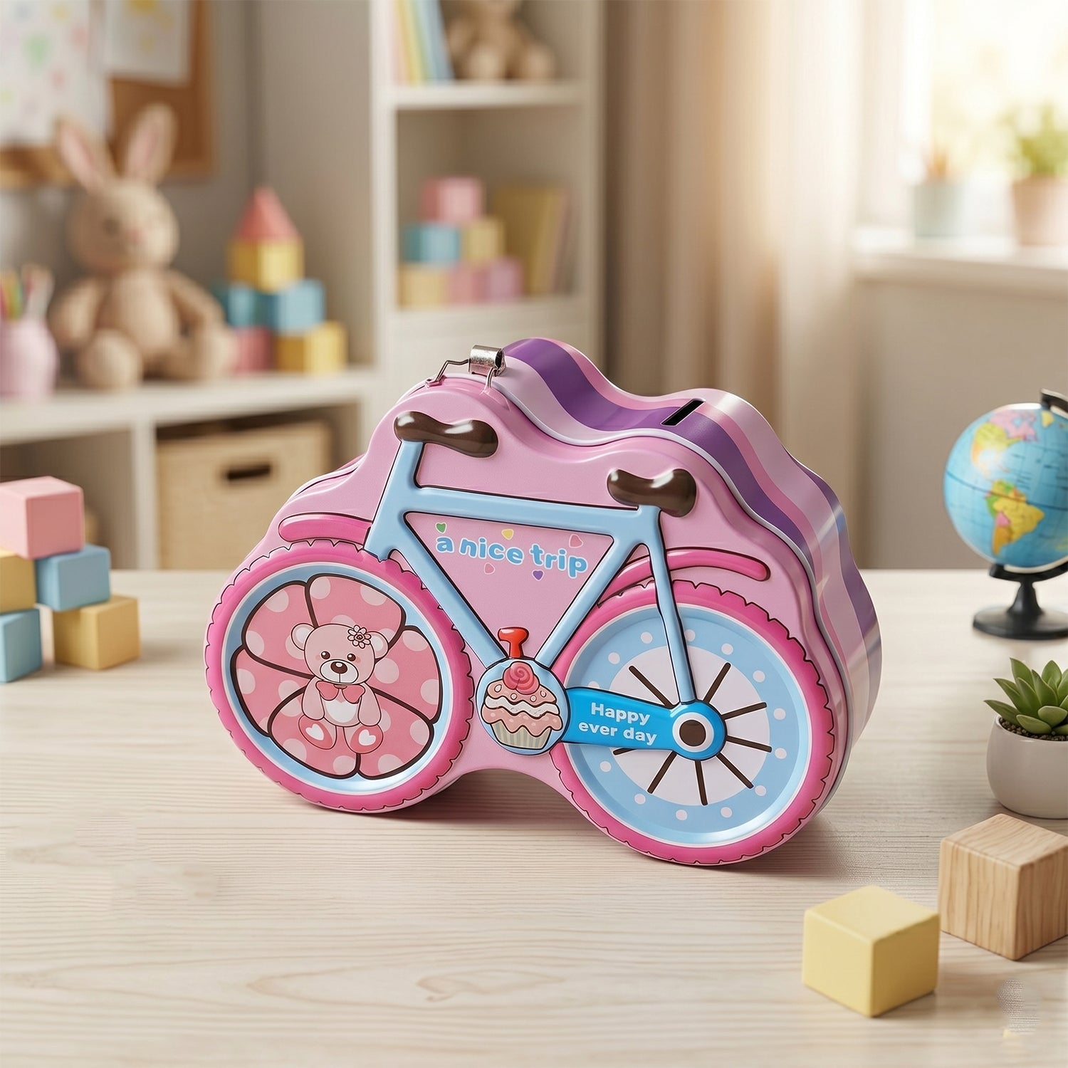 Safe and durable kiddie piggy bank in vibrant colours