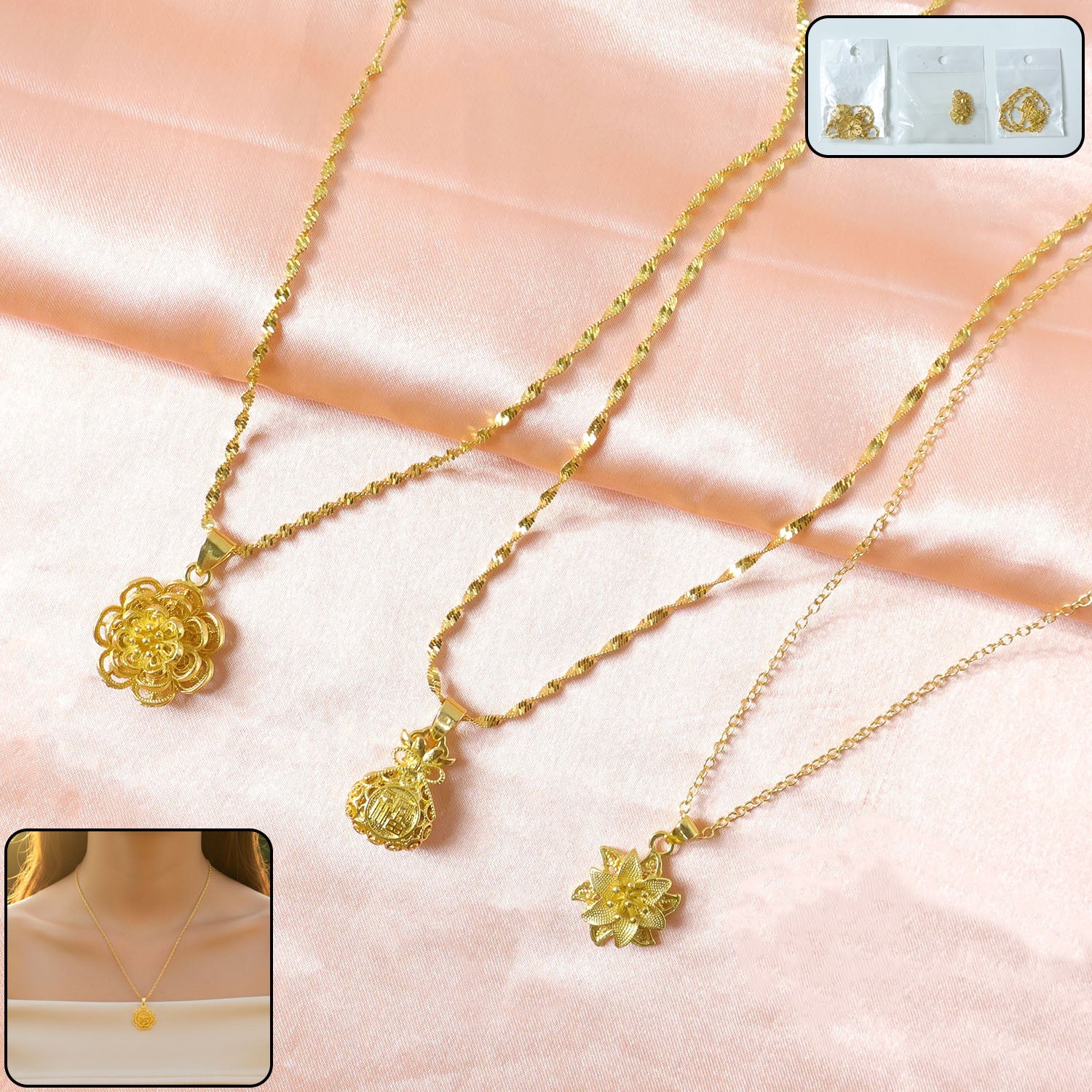 Festive wear gold finish pendant jewelry piece
