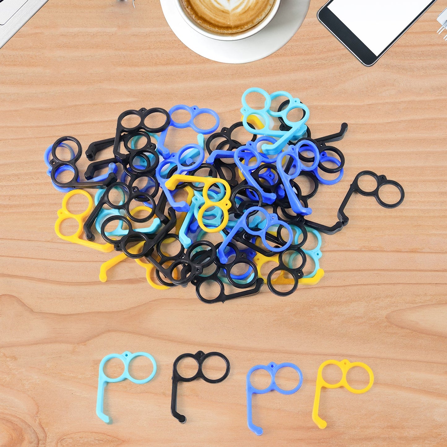 Compact plastic finger holder mobile stand for universal smartphones