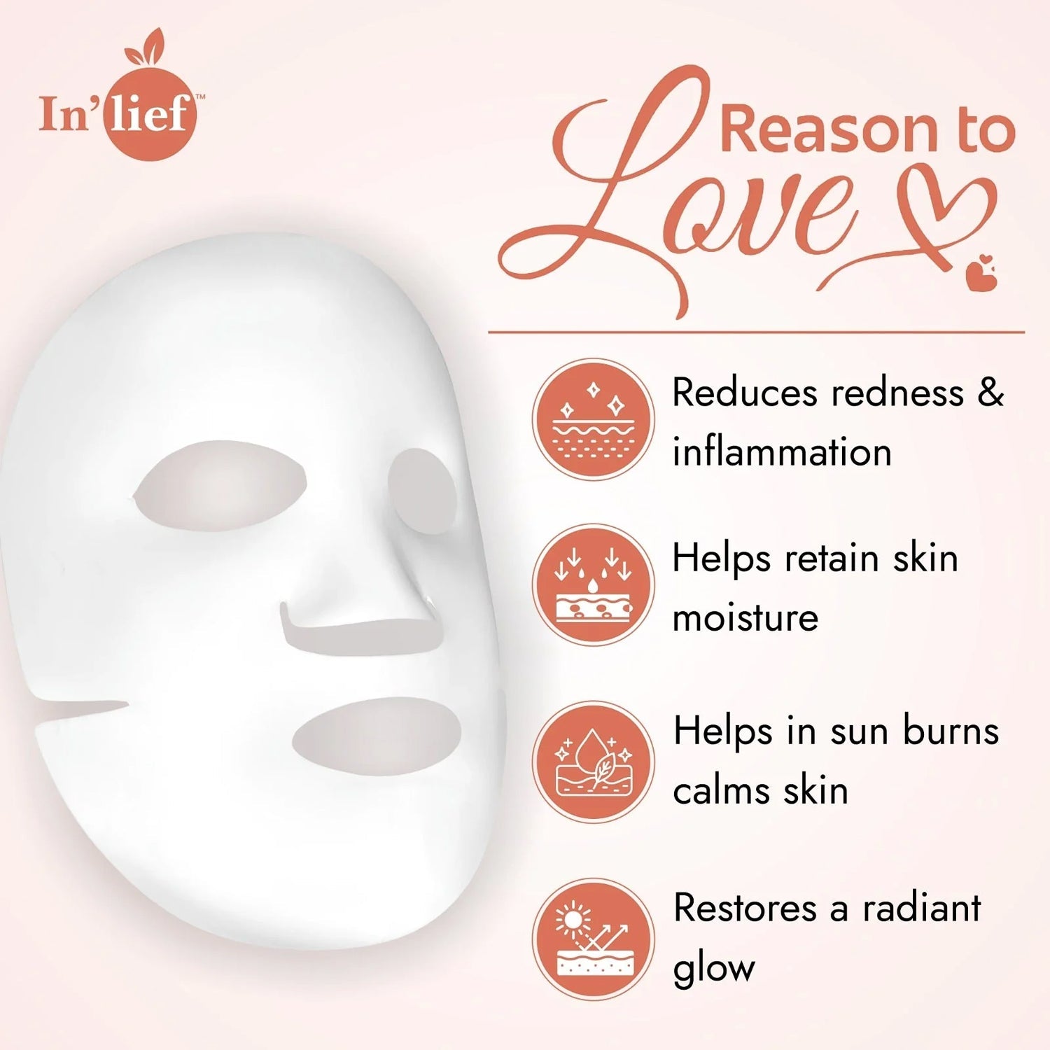 Second perspective of In'lief Niacinamide 1% calming facial sheet mask packaging